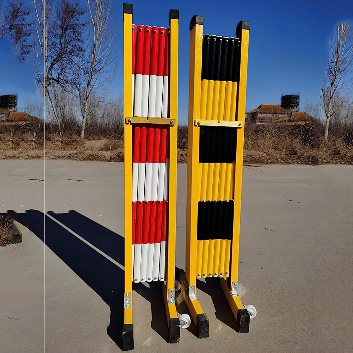 حاجز تاشو موانع ایمنی جمع شونده، دسترسی کنترل شده و ممنوعه به جاده های بسته برای پارک بازی، هتل، کنترل جمعیت - زرد - 1.2 * 5 متر حاجز تاشو موانع ایمنی جمع شونده، دسترسی کنترل شده و ممنوعه به جاده های بسته برای پارک بازی، هتل، کنترل جمعیت - زرد - 1.2 * 5 متر