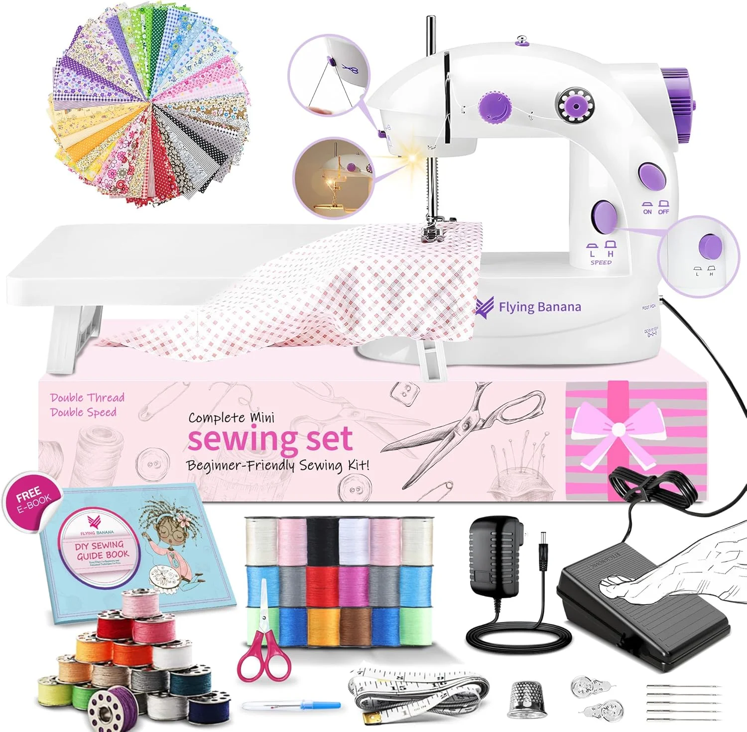 چرخ خیاطی کوچک برای مبتدیان - Maquina de Coser، چرخ خیاطی اتوماتیک آسان با میز توسعه، ابزار خیاطی برقی قابل حمل خانگی با کیت خیاطی، کوچک، برای همه سنین، کودکان یا بزرگسالان چرخ خیاطی کوچک برای مبتدیان - Maquina de Coser، چرخ خیاطی اتوماتیک آسان با میز توسعه، ابزار خیاطی برقی قابل حمل خانگی با کیت خیاطی، کوچک، برای همه سنین، کودکان یا بزرگسالان