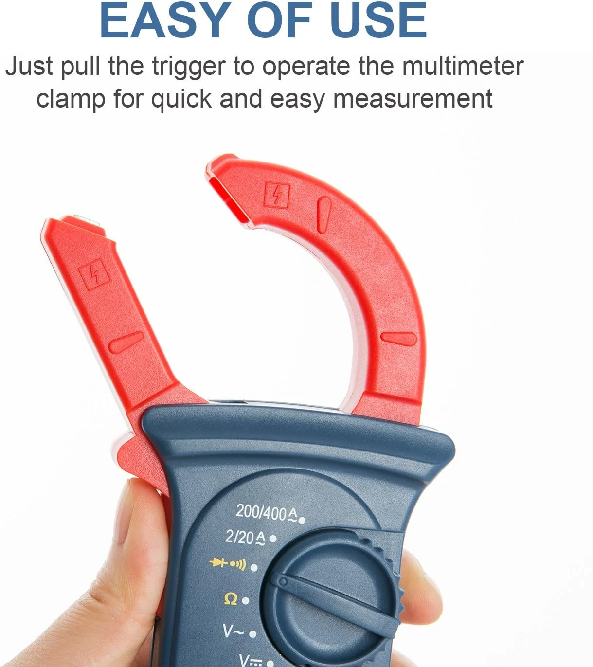 آمپرمتر کلمپی دیجیتال AstroAI با 2000 رقم، مولتی متر با محدوده خودکار; تست ولتاژ، جریان AC، مقاومت، پیوستگی; تست دیودها آمپرمتر کلمپی دیجیتال AstroAI با 2000 رقم، مولتی متر با محدوده خودکار; تست ولتاژ، جریان AC، مقاومت، پیوستگی; تست دیودها