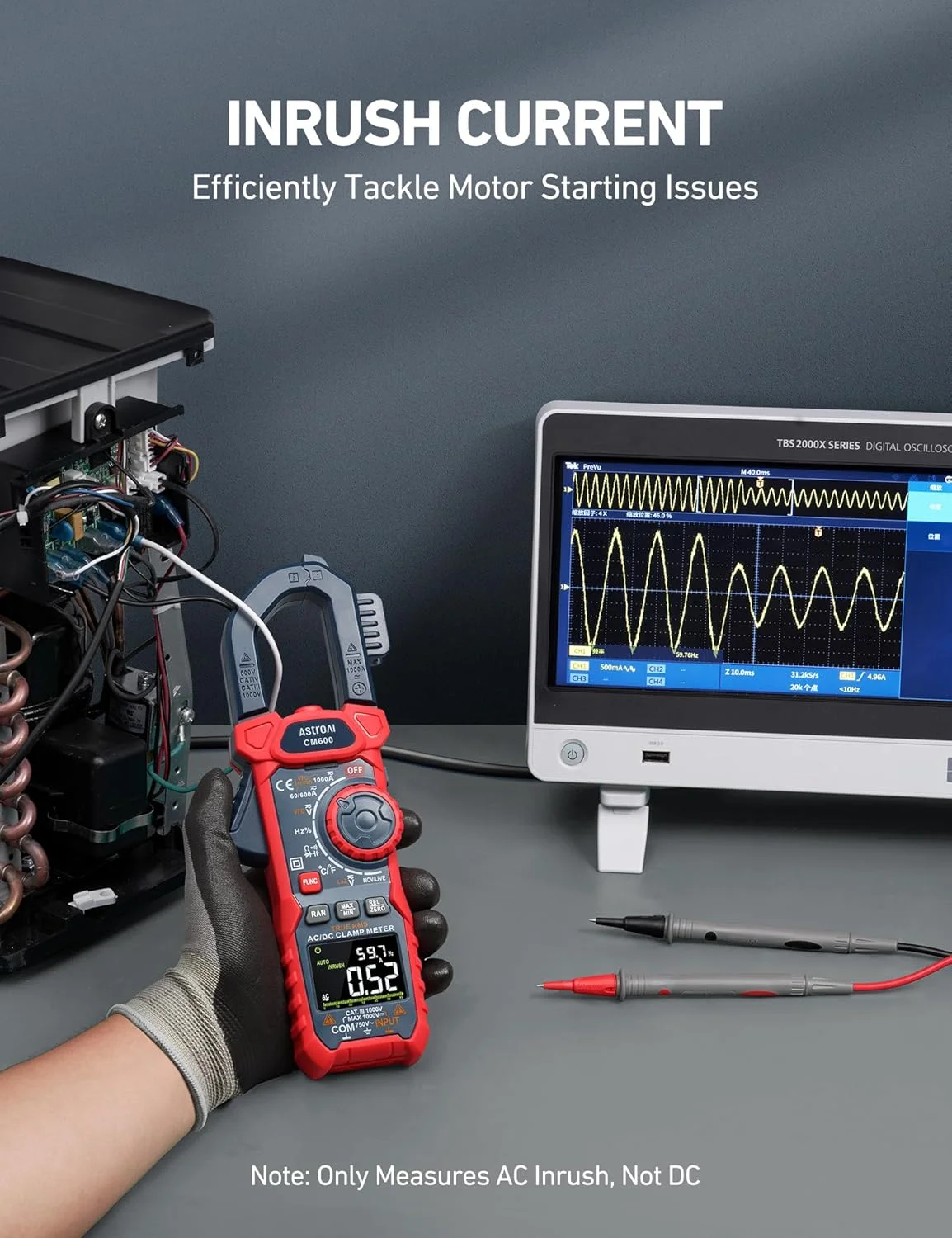 مولتی متر کلمپی دیجیتال جریان هجومی AstroAI مدل CM600، 1000 آمپر TRMS، 6000 شمارش، تستر ولتاژ آمپر با VFD، حالت LOZ; اندازه گیری جریان AC/DC، ولتاژ، دما، مقاومت، ظرفیت خازنی، فرکانس، پیوستگی، NCV مولتی متر کلمپی دیجیتال جریان هجومی AstroAI مدل CM600، 1000 آمپر TRMS، 6000 شمارش، تستر ولتاژ آمپر با VFD، حالت LOZ; اندازه گیری جریان AC/DC، ولتاژ، دما، مقاومت، ظرفیت خازنی، فرکانس، پیوستگی، NCV