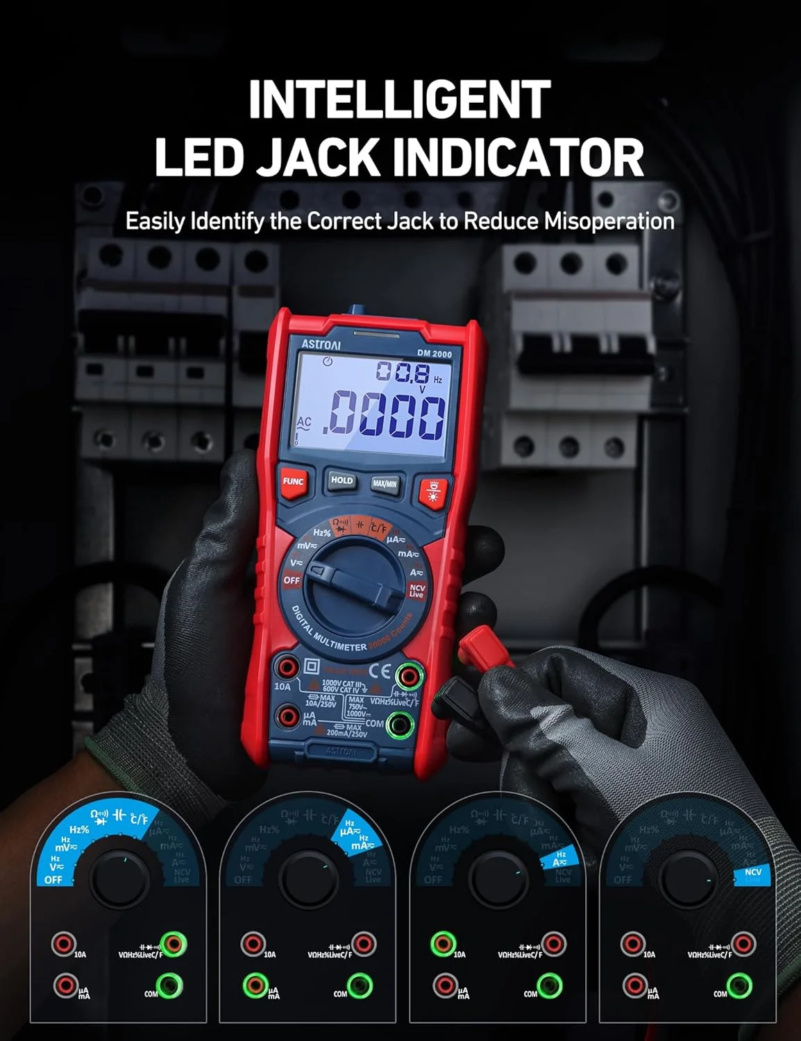 مولتی متر دیجیتال AstroAI مدل TRMS با 20000 شمارنده و رزولوشن بالا، ولت متر با محدوده خودکار; اندازه گیری دقیق ولتاژ، جریان، مقاومت، دیودها، پیوستگی، چرخه وظیفه، ظرفیت خازنی، دما مولتی متر دیجیتال AstroAI مدل TRMS با 20000 شمارنده و رزولوشن بالا، ولت متر با محدوده خودکار; اندازه گیری دقیق ولتاژ، جریان، مقاومت، دیودها، پیوستگی، چرخه وظیفه، ظرفیت خازنی، دما