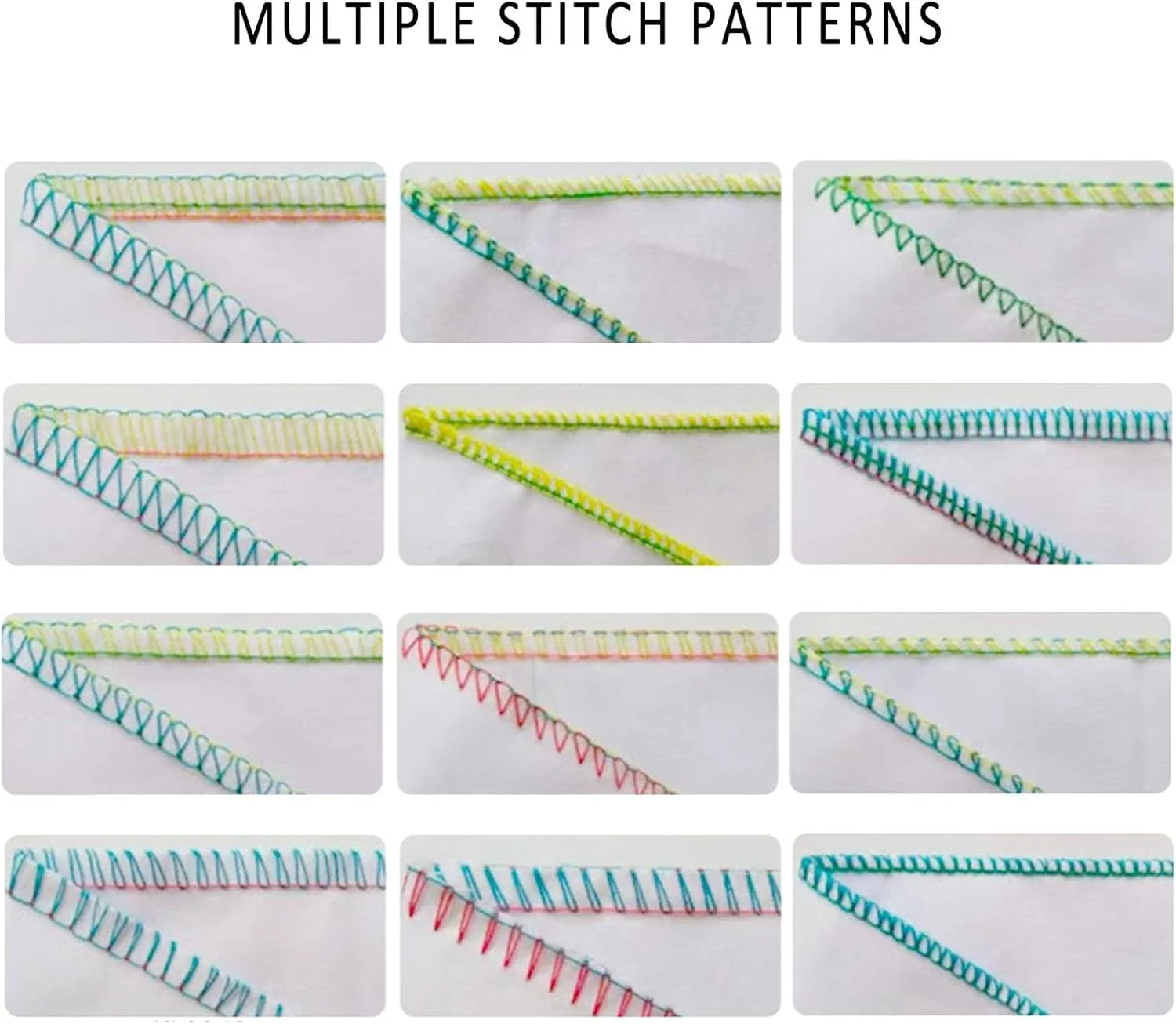 چرخ خیاطی سردوز سنگین، سردوز کاوراستیچ با قابلیت دوخت 2-3-4، چراغ LED، فاصله سوزن قابل تنظیم 1-4 میلی متر، قفسه سیم جمع شونده، برای مبتدیان و حرفه ای ها