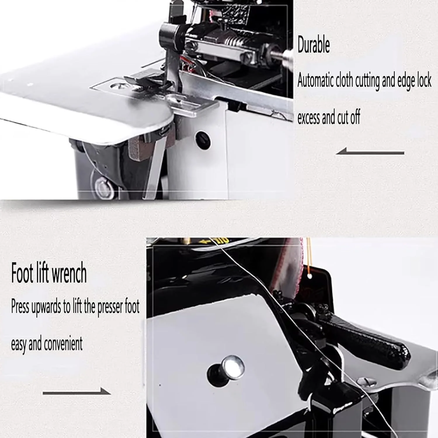 چرخ خیاطی سردوز WIKINK، چرخ های سردوز نخ، چرخ های سردوز با قابلیت 3 دوخت، گاورنر، طول دوخت قابل تنظیم و 3000 بخیه در دقیقه، بدنه فلزی بادوام چرخ خیاطی سردوز WIKINK، چرخ های سردوز نخ، چرخ های سردوز با قابلیت 3 دوخت، گاورنر، طول دوخت قابل تنظیم و 3000 بخیه در دقیقه، بدنه فلزی بادوام