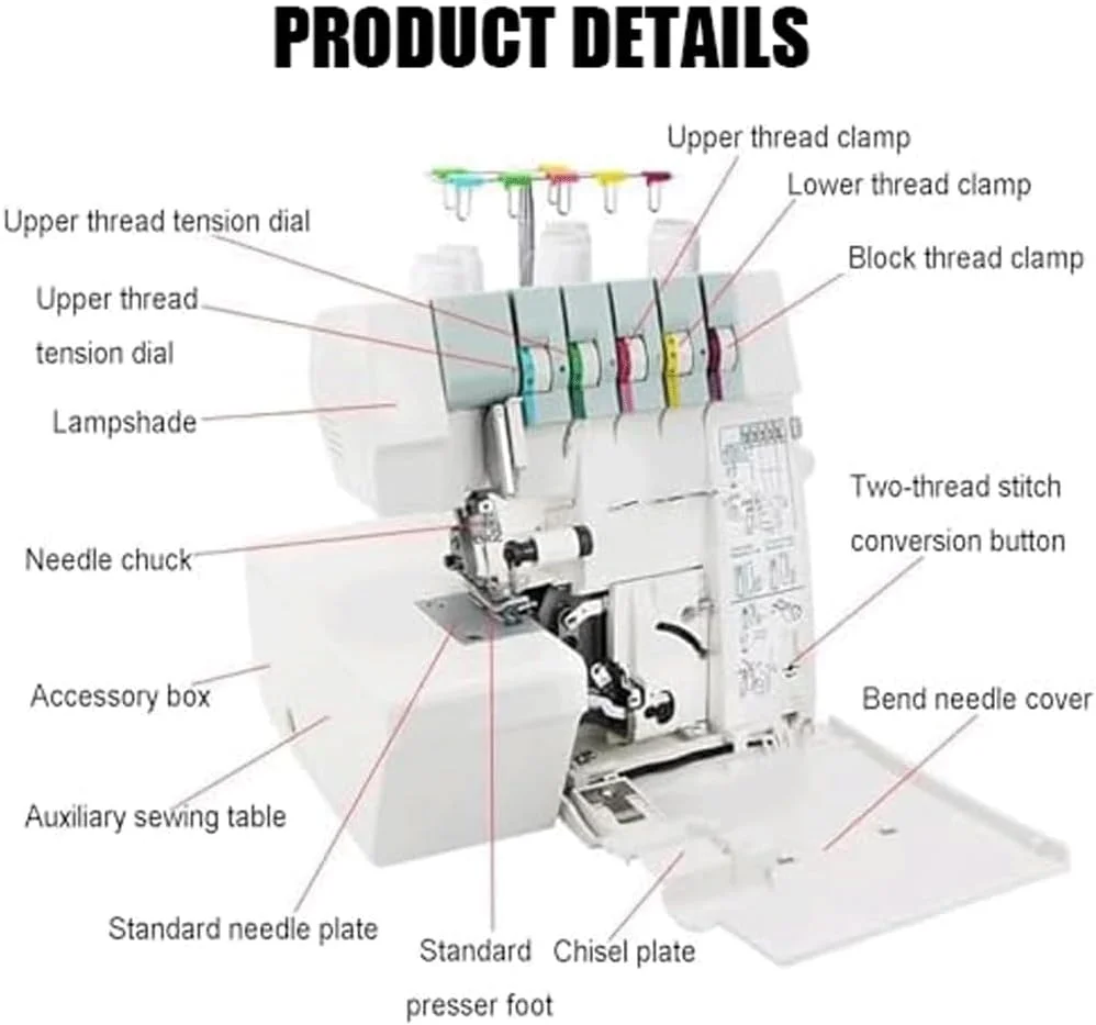 چرخ خیاطی سردوز، سردوز روکش دوزی سنگین با قابلیت دوخت 2-3-4، سینی جمع آوری خرده پارچه و پایه های فشاری فشاری، گیج قابل تنظیم برای مبتدیان و حرفه ای ها (آبی) چرخ خیاطی سردوز، سردوز روکش دوزی سنگین با قابلیت دوخت 2-3-4، سینی جمع آوری خرده پارچه و پایه های فشاری فشاری، گیج قابل تنظیم برای مبتدیان و حرفه ای ها (آبی)