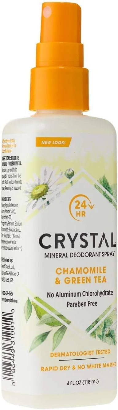 اسپری دئودورانت کریستال اسنس، بابونه و چای سبز، 118 میلی لیتر اسپری دئودورانت کریستال اسنس، بابونه و چای سبز، 118 میلی لیتر