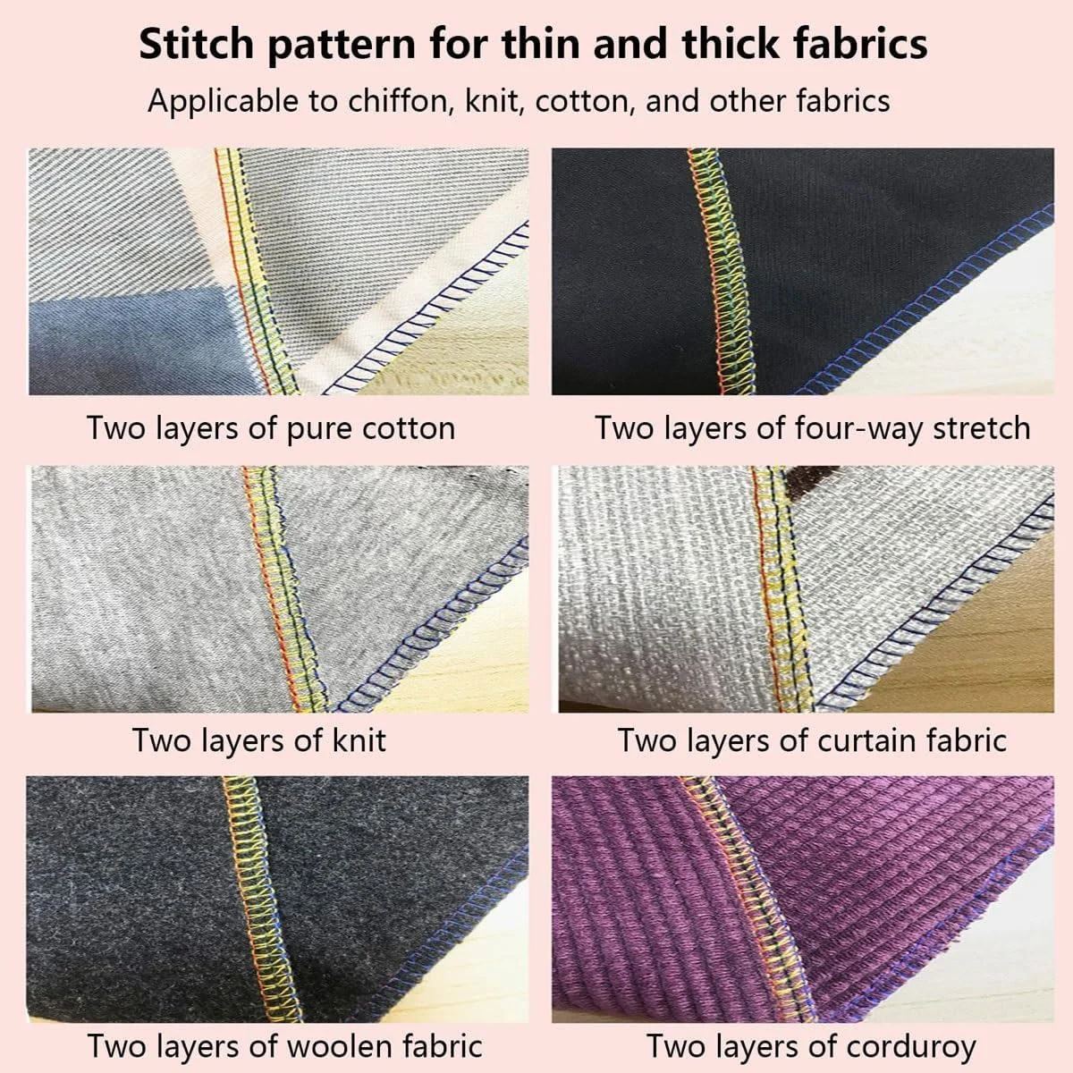 چرخ خیاطی سردوز سنگین، چرخ سردوز برقی چهار نخ با قابلیت دوخت 2-3-4، سینی جمع آوری خرده پارچه، پایه های فشاری Snap-on، برای مبتدیان و حرفه ای ها چرخ خیاطی سردوز سنگین، چرخ سردوز برقی چهار نخ با قابلیت دوخت 2-3-4، سینی جمع آوری خرده پارچه، پایه های فشاری Snap-on، برای مبتدیان و حرفه ای ها