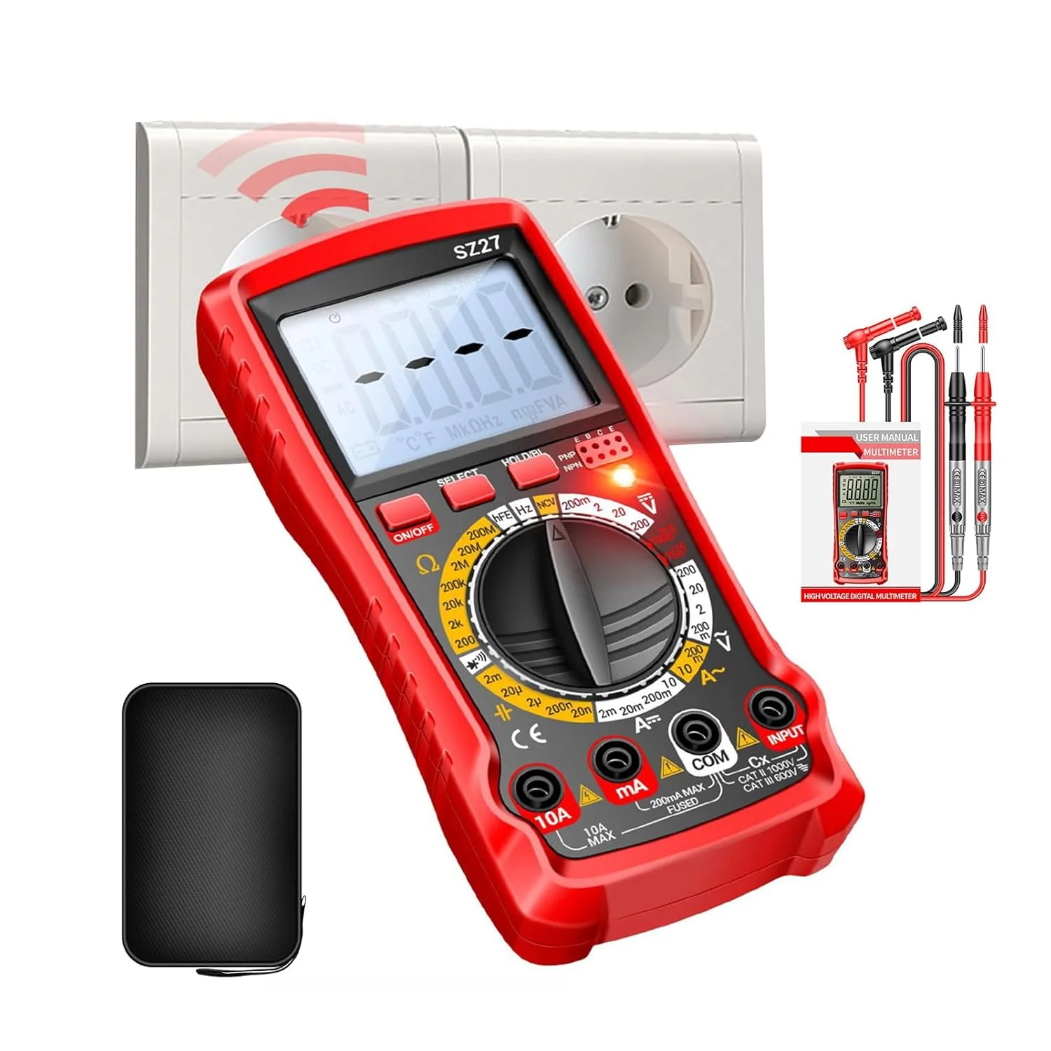 کیت تستر و آنالیزر مولتی متر دیجیتال | اهم ولت آمپر متر، برای کاربردهای الکتریکی مدار خودرو، پریز برق، کارگاه خانگی، گاراژ و صنعتی