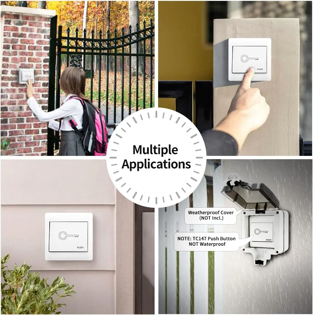 دکمه فشاری دیواری TOPENS TC147، نصب همسطح، سوئیچ رهاسازی سیمی غیر ضد آب برای بازکننده درب اتوماتیک، سیستم کنترل دسترسی درب، لوازم جانبی اپراتور درب سوئیچ تماسی لحظه ای دکمه فشاری دیواری TOPENS TC147، نصب همسطح، سوئیچ رهاسازی سیمی غیر ضد آب برای بازکننده درب اتوماتیک، سیستم کنترل دسترسی درب، لوازم جانبی اپراتور درب سوئیچ تماسی لحظه ای