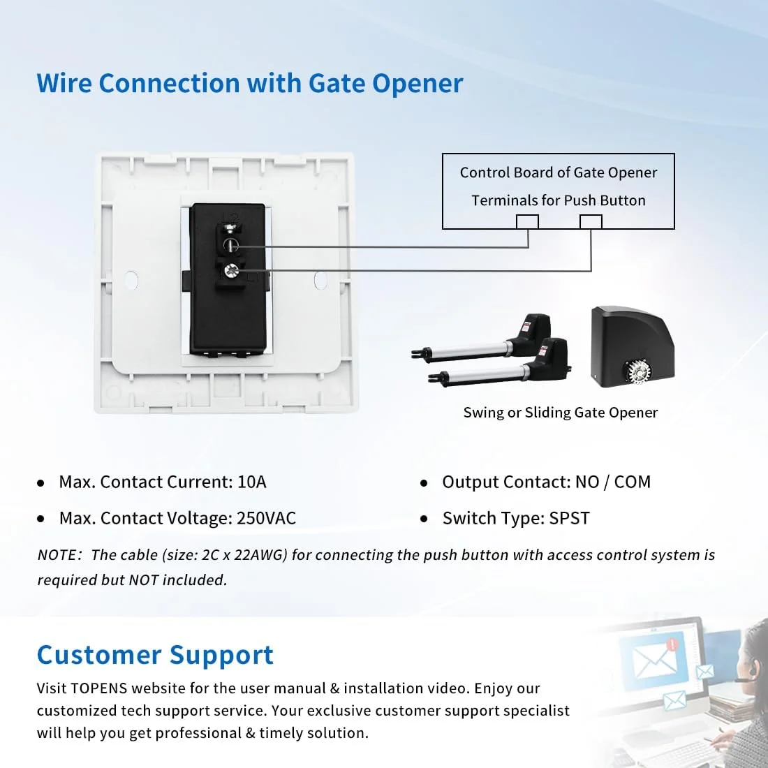 دکمه فشاری دیواری TOPENS TC147، نصب همسطح، سوئیچ رهاسازی سیمی غیر ضد آب برای بازکننده درب اتوماتیک، سیستم کنترل دسترسی درب، لوازم جانبی اپراتور درب سوئیچ تماسی لحظه ای دکمه فشاری دیواری TOPENS TC147، نصب همسطح، سوئیچ رهاسازی سیمی غیر ضد آب برای بازکننده درب اتوماتیک، سیستم کنترل دسترسی درب، لوازم جانبی اپراتور درب سوئیچ تماسی لحظه ای