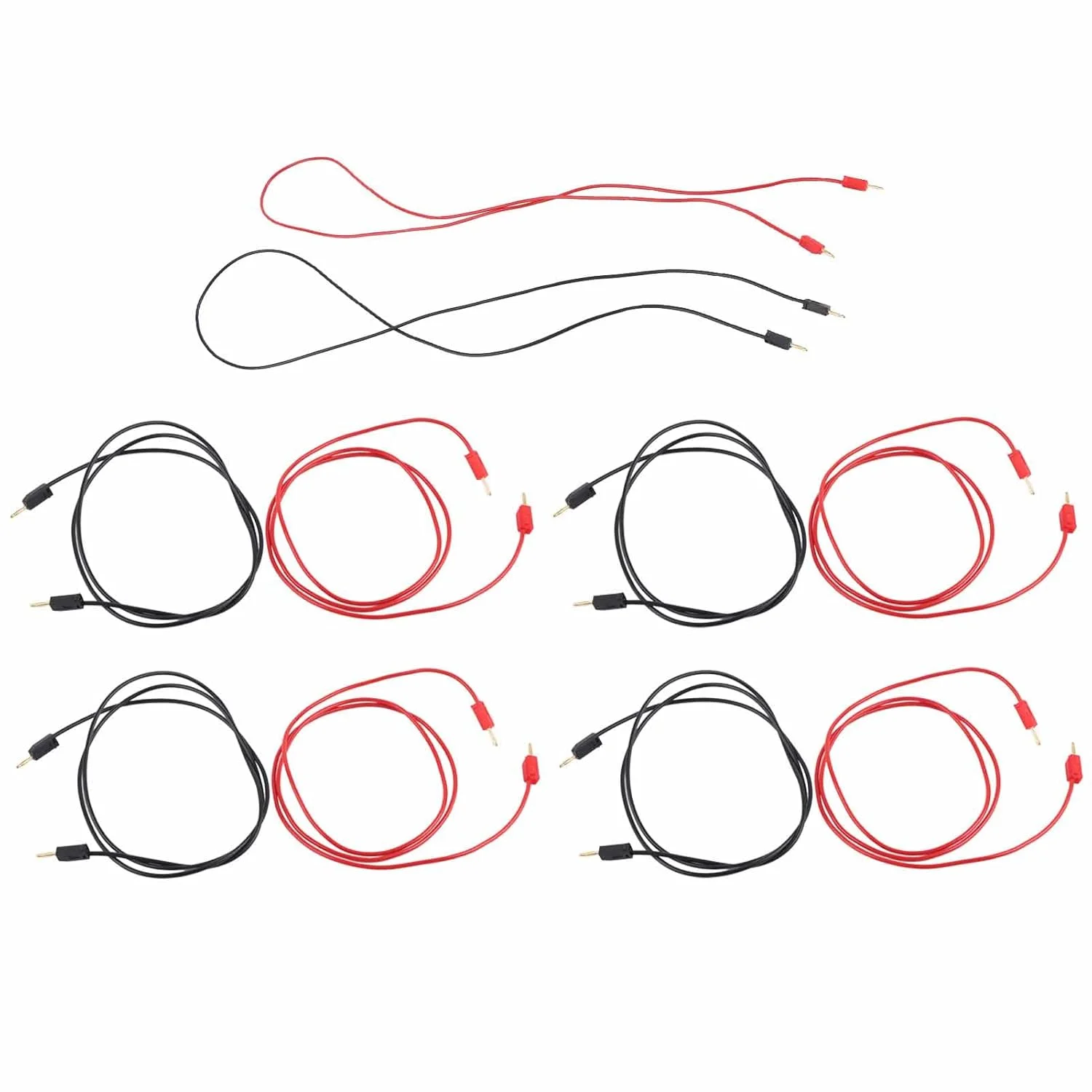 Eujgoov 5 مجموعه کانکتور دوشاخه موزی مولتی متر دیجیتال کابل پروب تست الکتریکی با جک 2 میلی متری