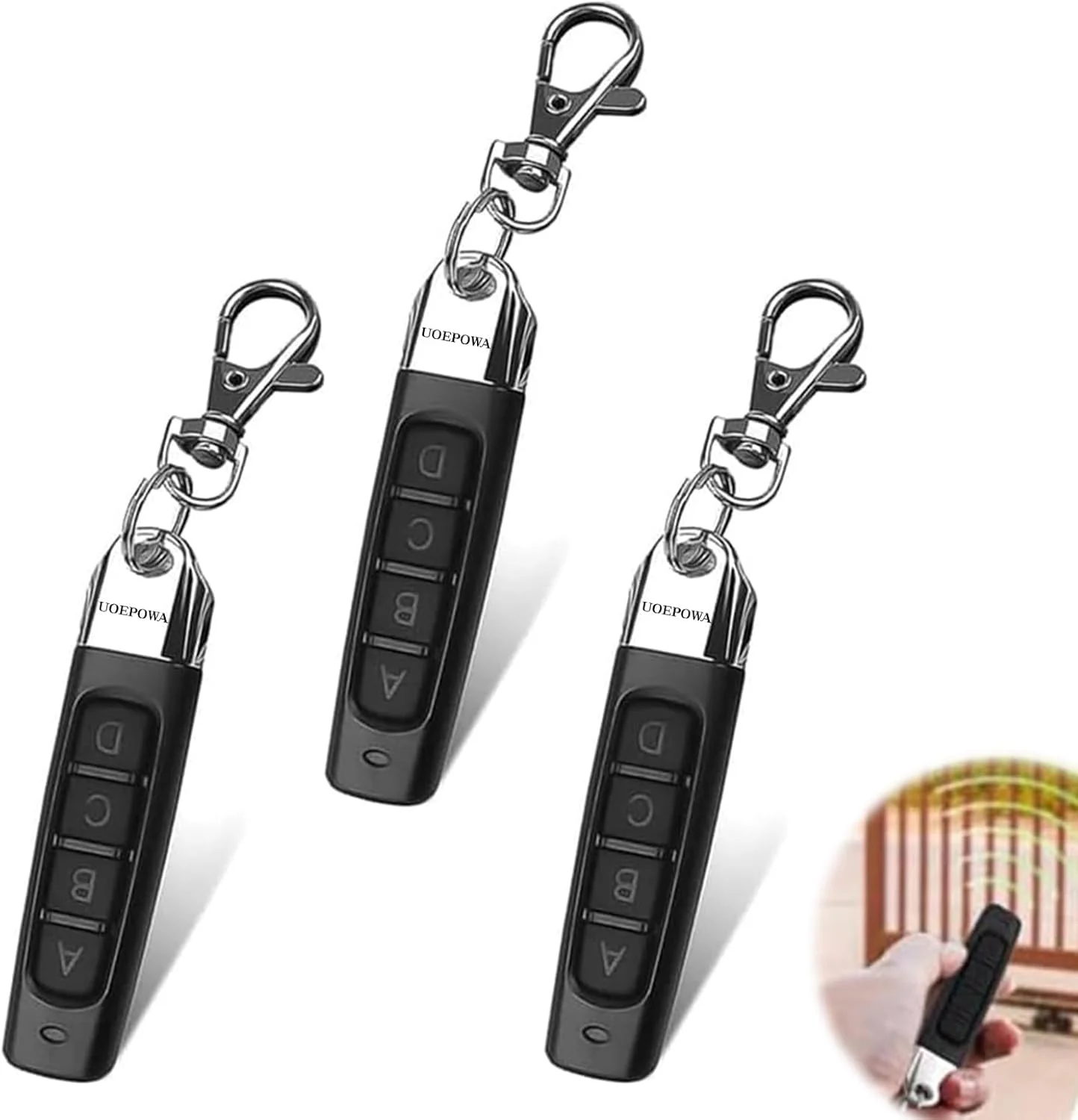 دستگاه تکثیر کنترل از راه دور درب 433MHz مدل UOEPOWA، بازکننده درب اتوماتیک، بازکننده درب برقی 433 مگاهرتز برای درب کشویی، بسته 2 عددی کلید درب گاراژ دستگاه تکثیر کنترل از راه دور درب 433MHz مدل UOEPOWA، بازکننده درب اتوماتیک، بازکننده درب برقی 433 مگاهرتز برای درب کشویی، بسته 2 عددی کلید درب گاراژ