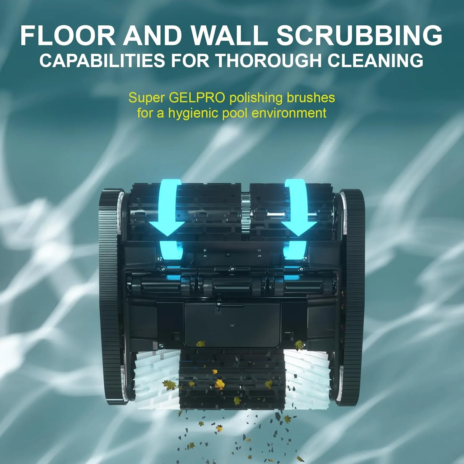 جاروبرقی رباتیک استخری 8STREME Black Pearl Ultra با باتری داخلی، جاروبرقی استخری دیواری با زمان کارکرد تا 150 دقیقه، سیستم شستشوی کف و دیوار، برای استخرهای تا عمق 10 فوت