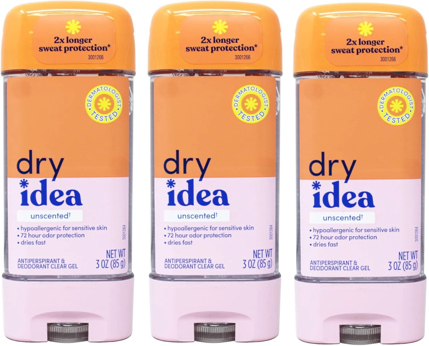 ژل ضد تعریق و دئودورانت بدون رایحه Dry Idea AdvancedDry، ۹۰ میلی لیتر (بسته ۳ عددی)