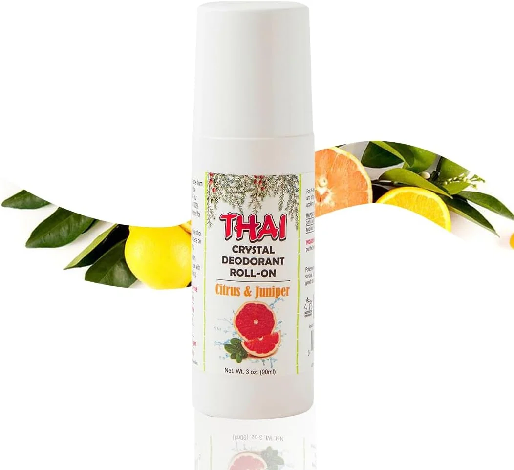دئودورانت مایع رولی معطر کریستالی 100% طبیعی تایلندی، بدون فلزات آلومینیوم، پارابن، پروپیل یا سولفات، بدون تست حیوانی و ایمن برای محیط زیست، مرکبات و سرو کوهی، 3 اونس مایع دئودورانت مایع رولی معطر کریستالی 100% طبیعی تایلندی، بدون فلزات آلومینیوم، پارابن، پروپیل یا سولفات، بدون تست حیوانی و ایمن برای محیط زیست، مرکبات و سرو کوهی، 3 اونس مایع
