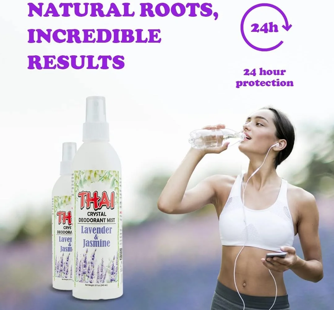 اسپری دئودورانت طبیعی سنگ کریستال تایلندی 236 میلی لیتر با رایحه اسطوخودوس و یاس اسپری دئودورانت طبیعی سنگ کریستال تایلندی 236 میلی لیتر با رایحه اسطوخودوس و یاس