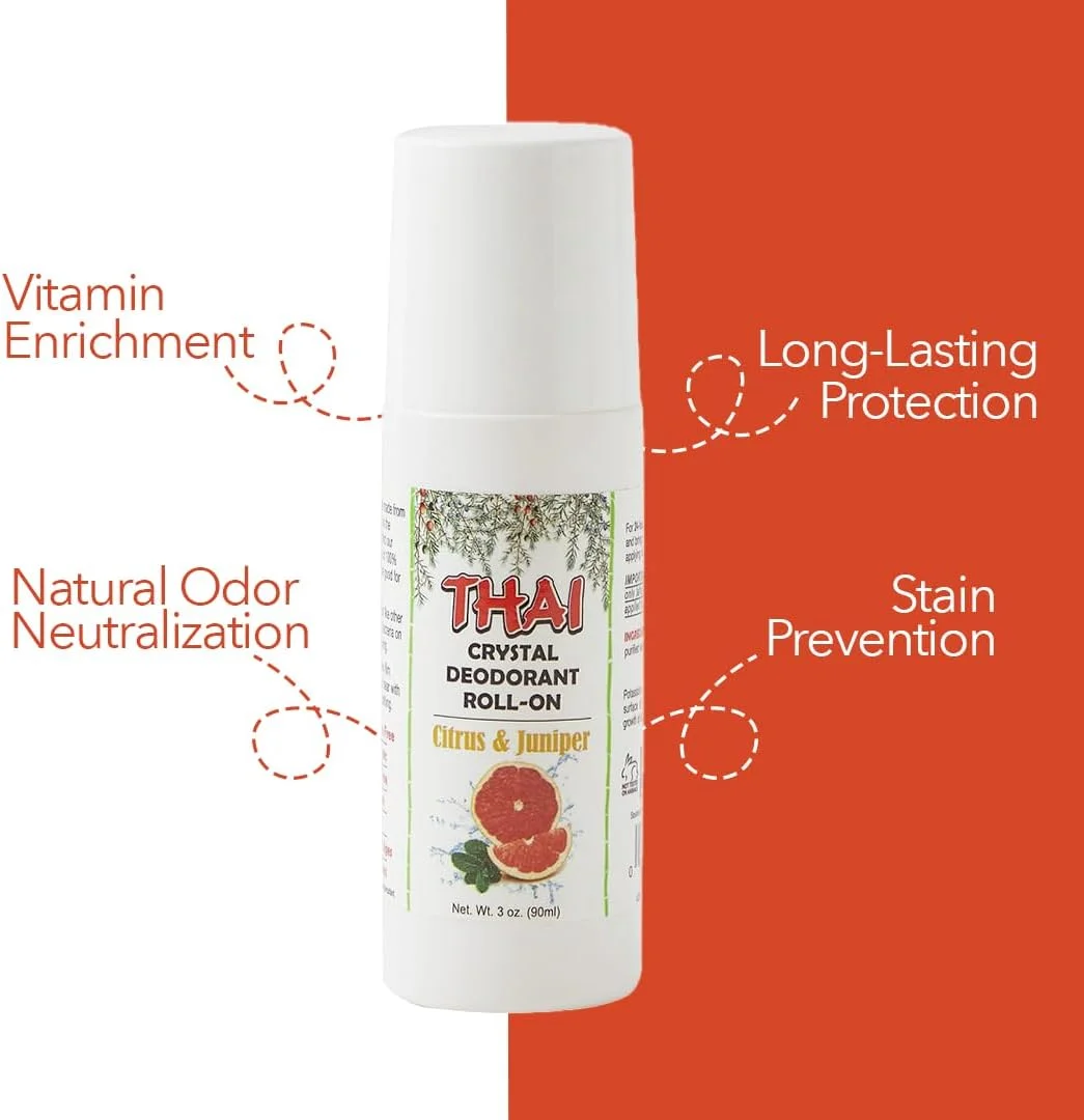 دئودورانت مایع رولی معطر کریستالی 100% طبیعی تایلندی، بدون فلزات آلومینیوم، پارابن، پروپیل یا سولفات، بدون تست حیوانی و ایمن برای محیط زیست، مرکبات و سرو کوهی، 3 اونس مایع دئودورانت مایع رولی معطر کریستالی 100% طبیعی تایلندی، بدون فلزات آلومینیوم، پارابن، پروپیل یا سولفات، بدون تست حیوانی و ایمن برای محیط زیست، مرکبات و سرو کوهی، 3 اونس مایع