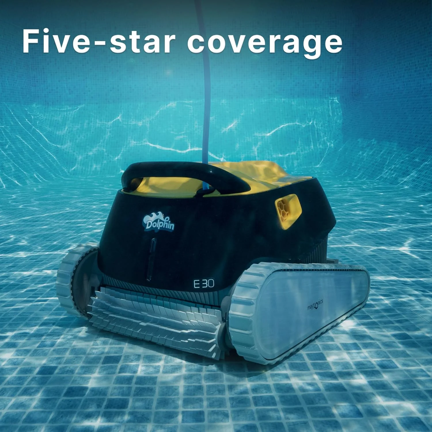 ربات تمیز کننده استخر دلفین E30 - قابلیت بالا رفتن از دیوار، مناسب برای استخرهای داخل زمینی تا 12 متر