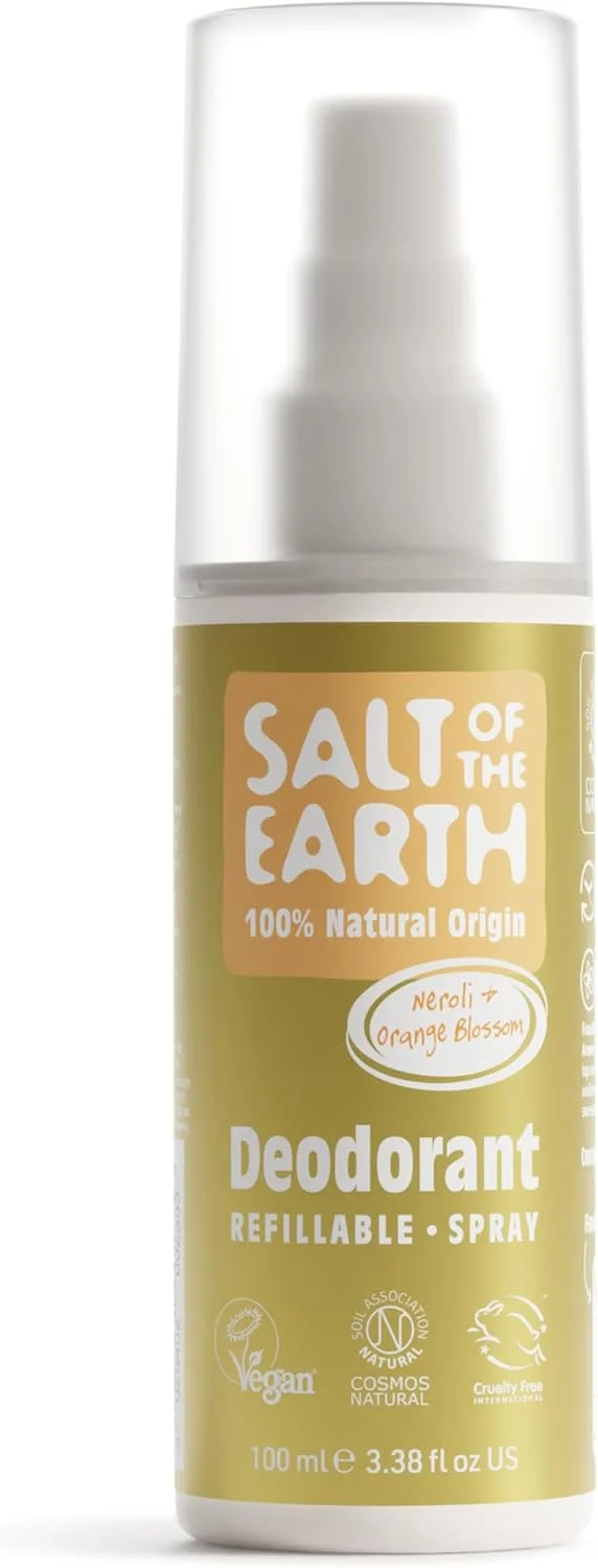 اسپری دئودورانت طبیعی قابل شارژ Salt of the Earth - مواد اولیه 100% طبیعی - وگان، محافظت طولانی مدت - مناسب برای زنان، مردان و کودکان - 100 میلی لیتر (نرولی و شکوفه پرتقال) اسپری دئودورانت طبیعی قابل شارژ Salt of the Earth - مواد اولیه 100% طبیعی - وگان، محافظت طولانی مدت - مناسب برای زنان، مردان و کودکان - 100 میلی لیتر (نرولی و شکوفه پرتقال)
