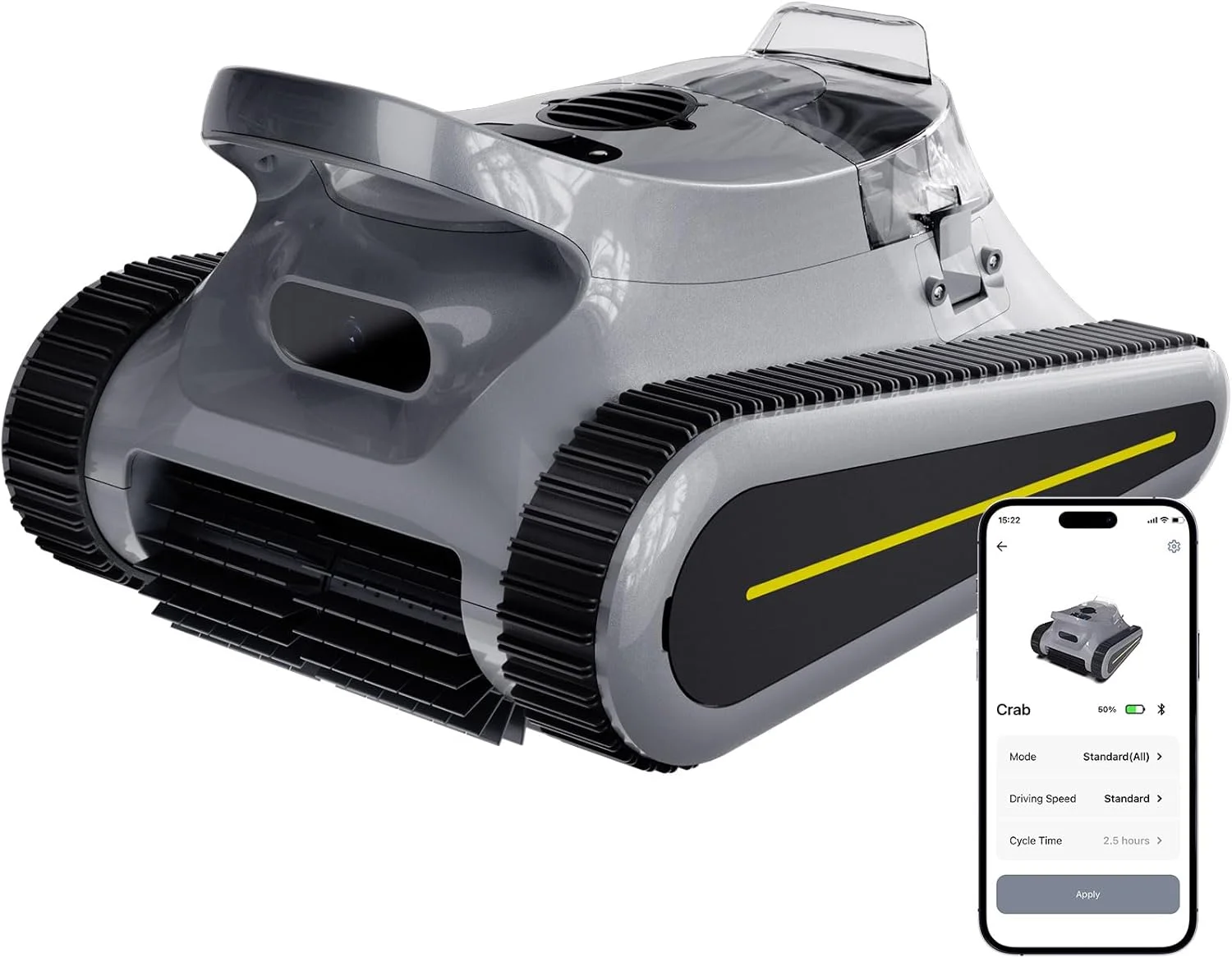 جاروبرقی رباتیک استخر بی سیم Nepturox، موتور براشلس 180 واتی، مکش 45000Pa، قابلیت بالا رفتن از دیوار و خط آب، مسیریابی خودکار، مناسب برای استخرهای داخل زمینی و روی زمینی تا 200 متر مربع