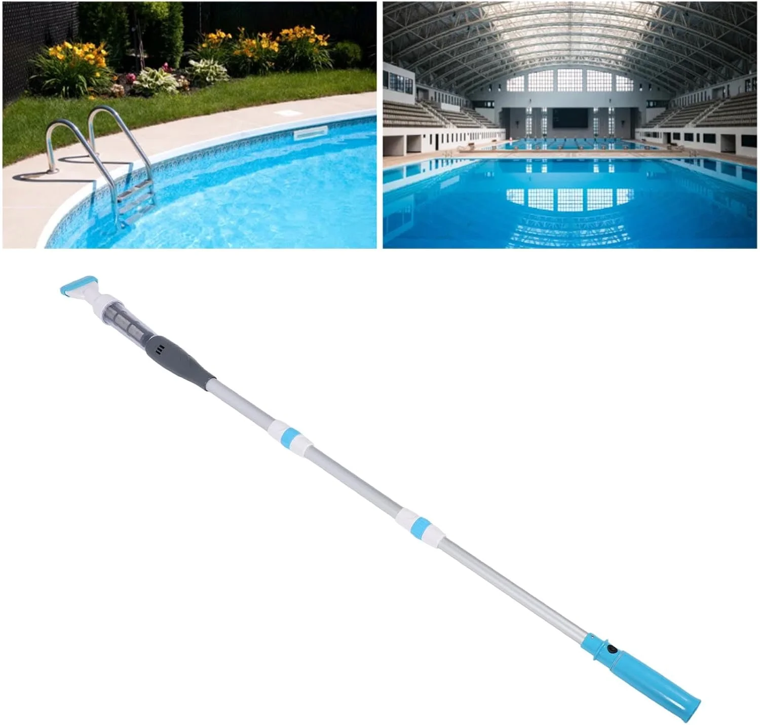 جاروبرقی دستی استخر Luqeeg، تمیز کننده استخر با مکش قوی و جمع شونده با کاهش نویز، جاروبرقی استخر بی سیم سبک وزن، ایده آل برای استخرهای روی زمین، اسپا و وان آب گرم