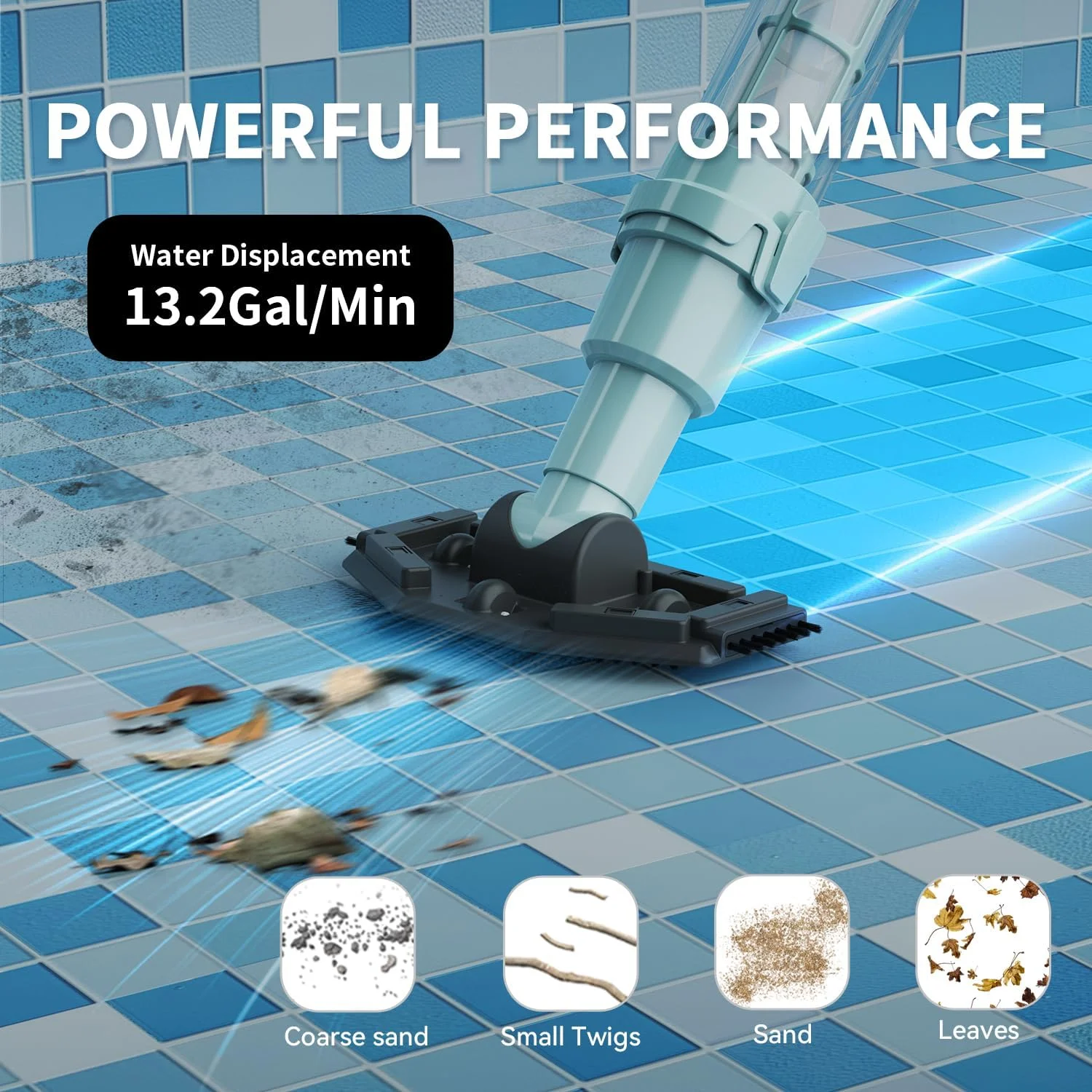 جاروبرقی بدون سیم استخر و جکوزی لایدستو مدل S1 Lite – 90 دقیقه زمان کارکرد، موتور براشلس قدرتمند 20 واتی، شامل 3 میله آلومینیومی، جاروبرقی دستی سبک وزن برای تمیز کردن انواع زباله های کوچک، نقره ای