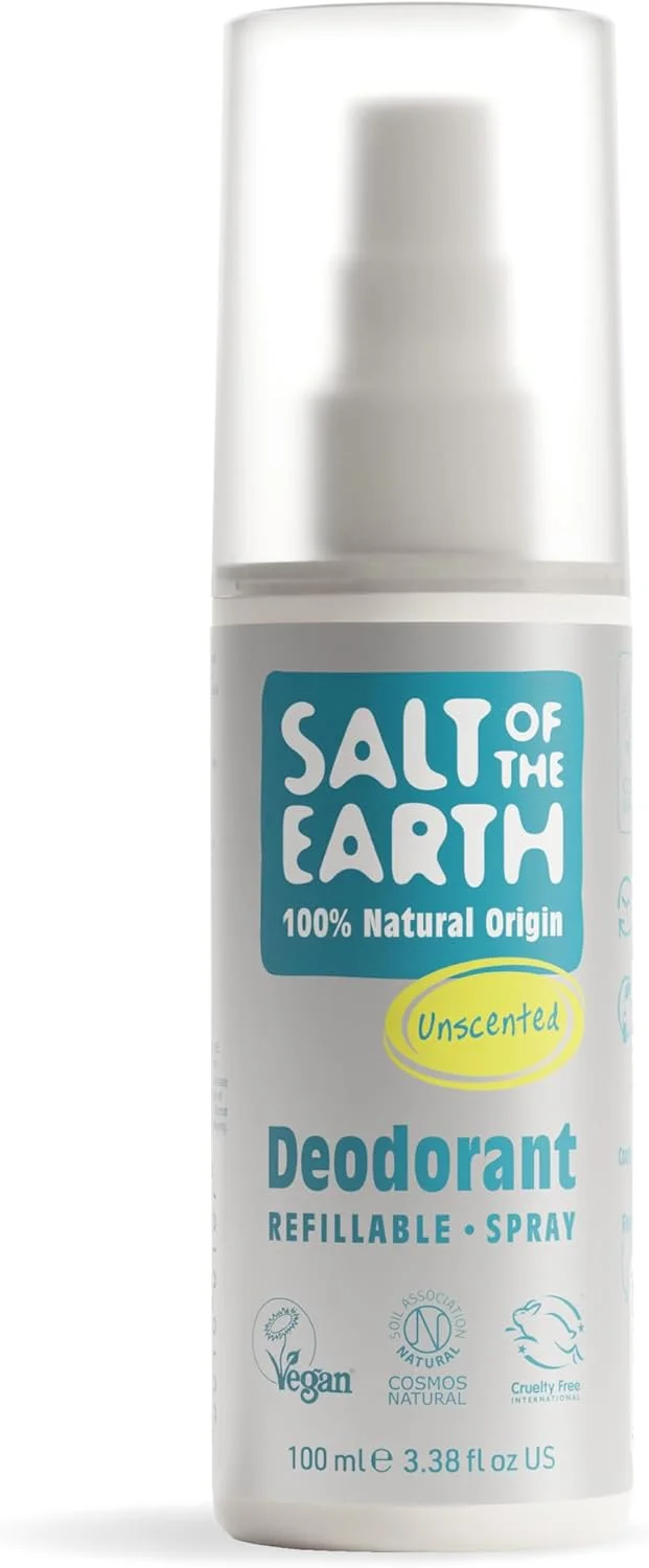 اسپری دئودورانت طبیعی قابل شارژ مجدد Salt of the Earth - مواد تشکیل دهنده 100% طبیعی - وگان، محافظت طولانی مدت - مناسب برای زنان، مردان و کودکان - 100 میلی لیتر (بدون عطر) اسپری دئودورانت طبیعی قابل شارژ مجدد Salt of the Earth - مواد تشکیل دهنده 100% طبیعی - وگان، محافظت طولانی مدت - مناسب برای زنان، مردان و کودکان - 100 میلی لیتر (بدون عطر)