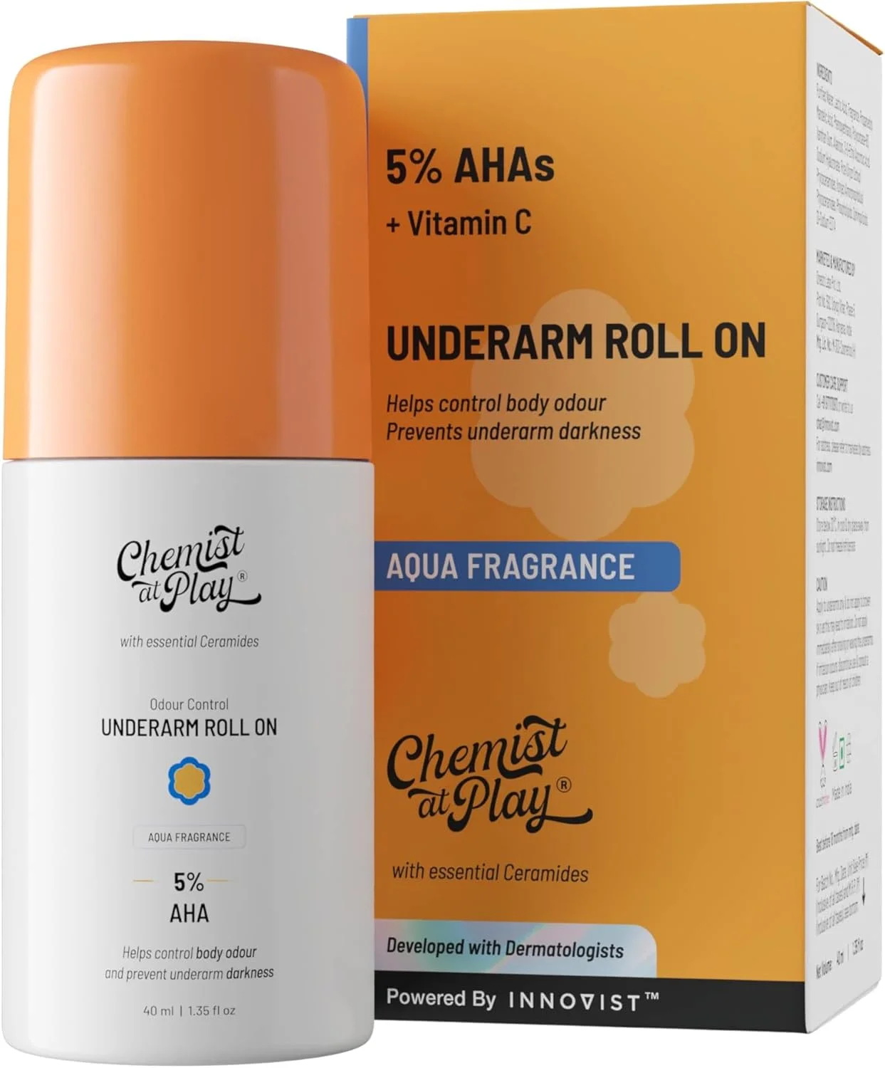 رول ضد تعریق زیر بغل Chemist at Play حاوی 5% AHA | لاکتیک و ماندلیک اسید | جلوگیری از بو، روشن کننده پوست و لایه بردار زیر بغل | مناسب پوست حساس | رایحه آکوا | فاقد الکل و آلومینیوم | 40 میلی لیتر رول ضد تعریق زیر بغل Chemist at Play حاوی 5% AHA | لاکتیک و ماندلیک اسید | جلوگیری از بو، روشن کننده پوست و لایه بردار زیر بغل | مناسب پوست حساس | رایحه آکوا | فاقد الکل و آلومینیوم | 40 میلی لیتر