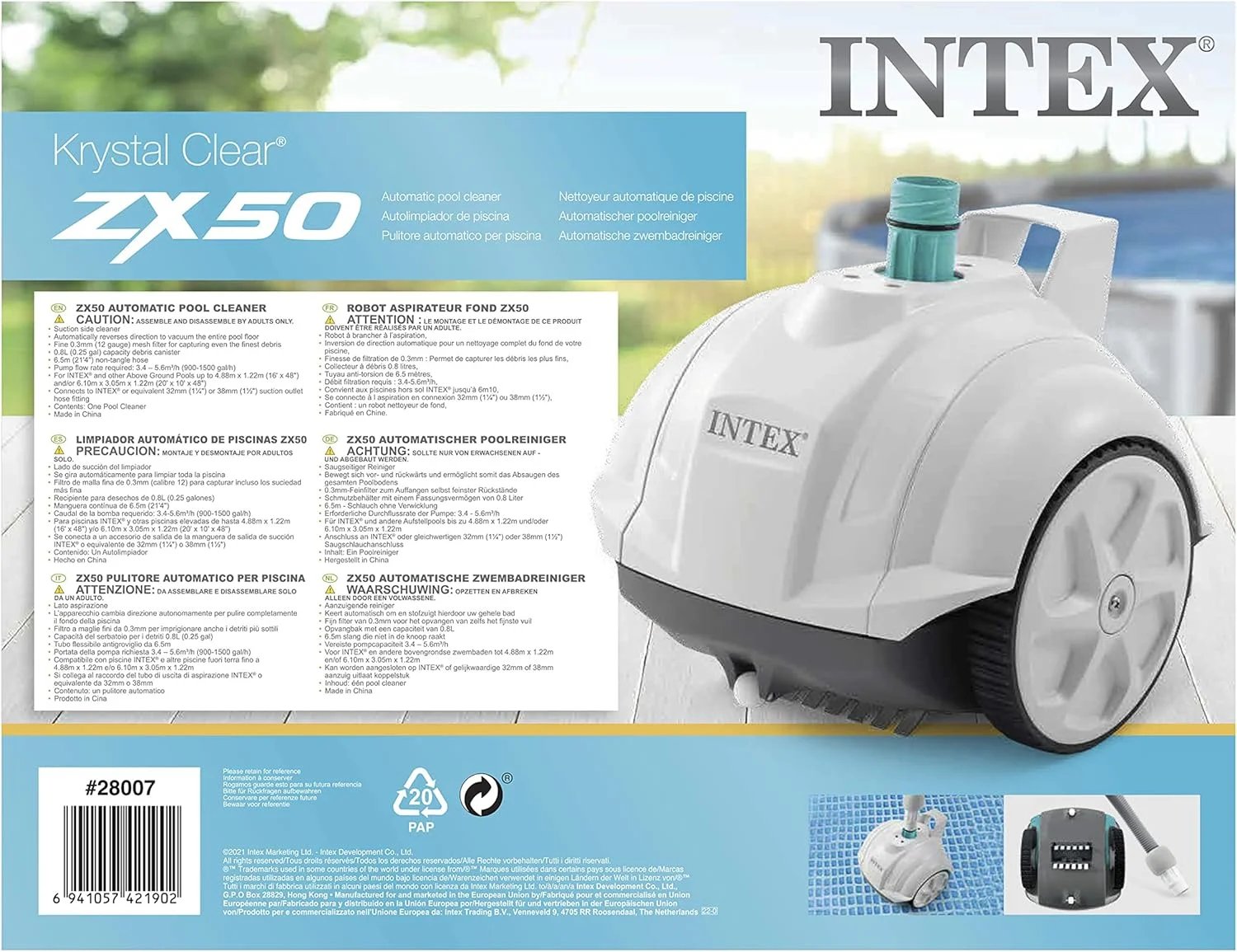 Intex ZX50 Auto Pool Cleaner - 28007, White