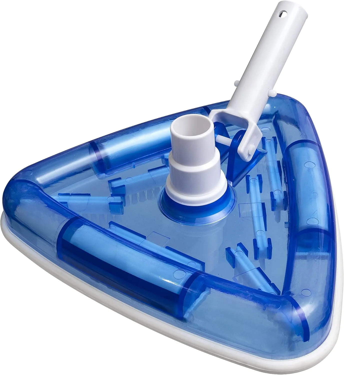 سر جاروبرقی استخری Uoark با برس زیرین، جاروبرقی استخری مثلثی شفاف و وزنی با اتصال شلنگ چرخان و دسته گیره آسان، برس زیرین.