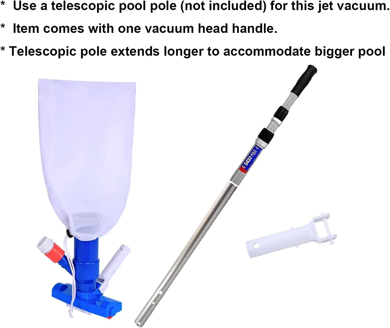 جاروبرقی جت استخری Pool Supply Town با برس برای استخرهای پیش ساخته/بادی، اسپا و جکوزی، با فشار آب شلنگ باغ تمیز می کند (قابل استفاده با میله تلسکوپی، شامل نمی شود)