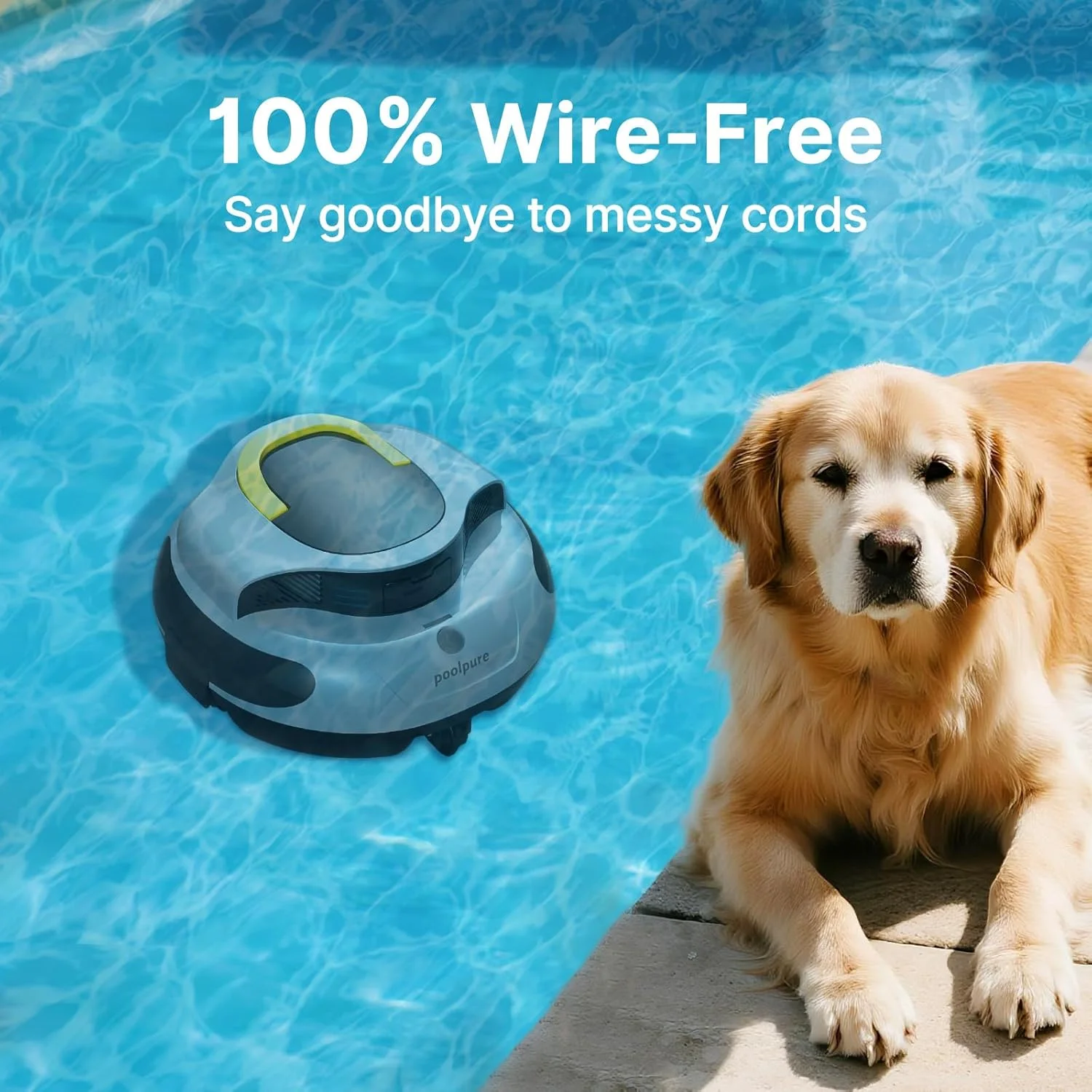 جاروبرقی رباتیک استخر PoolPure Aquaguard SE II بدون سیم برای استخرهای روکار، 100 دقیقه زمان کارکرد، شارژ سریع 5000 میلی آمپر ساعت، پارک خودکار، 2 حالت تمیز کردن، تا 1000 فوت مربع (خاکستری)