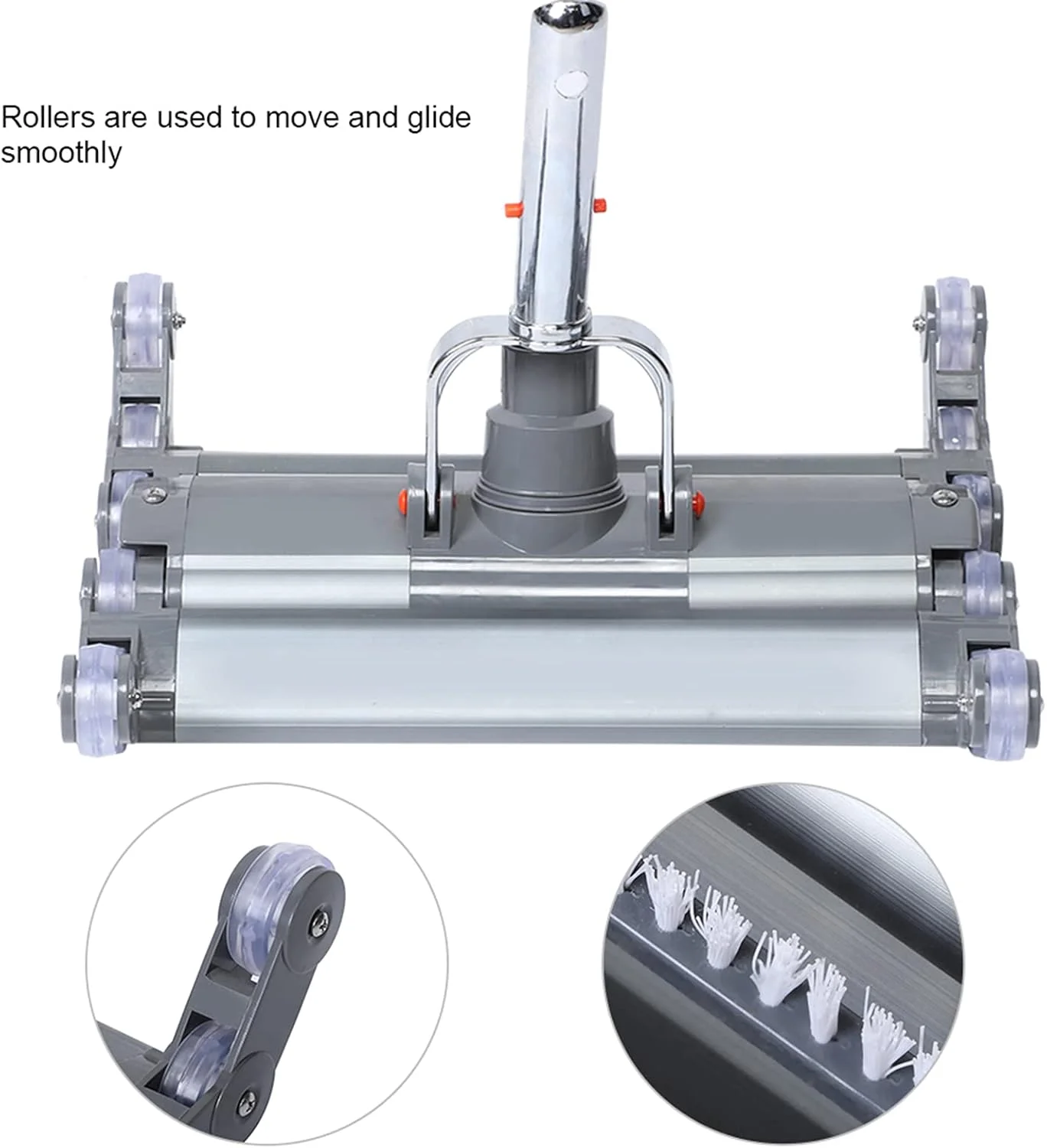 جاروی استخری Qin، مکنده استخر، مکنده کثیفی استخر، دسته چرخشی چند منظوره مقاوم در برابر سایش مناسب برای استخرهای شنا و حوضچه های منظره