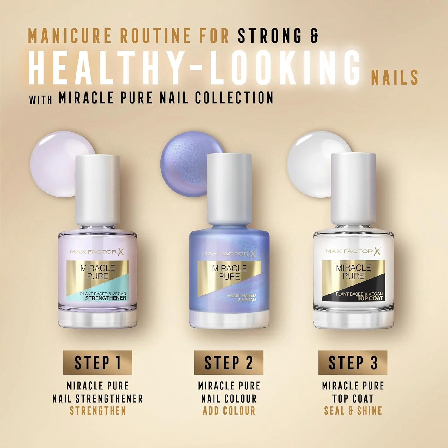 لاک ناخن میراکل پیور مکس فاکتور، آمتیست آرام، مجموعه کریستال شفابخش، فرمول گیاهی، وگان، درخشش بالا، خشک شدن بسیار سریع، ناخن های سالم به نظر رسیده، 12 میلی لیتر