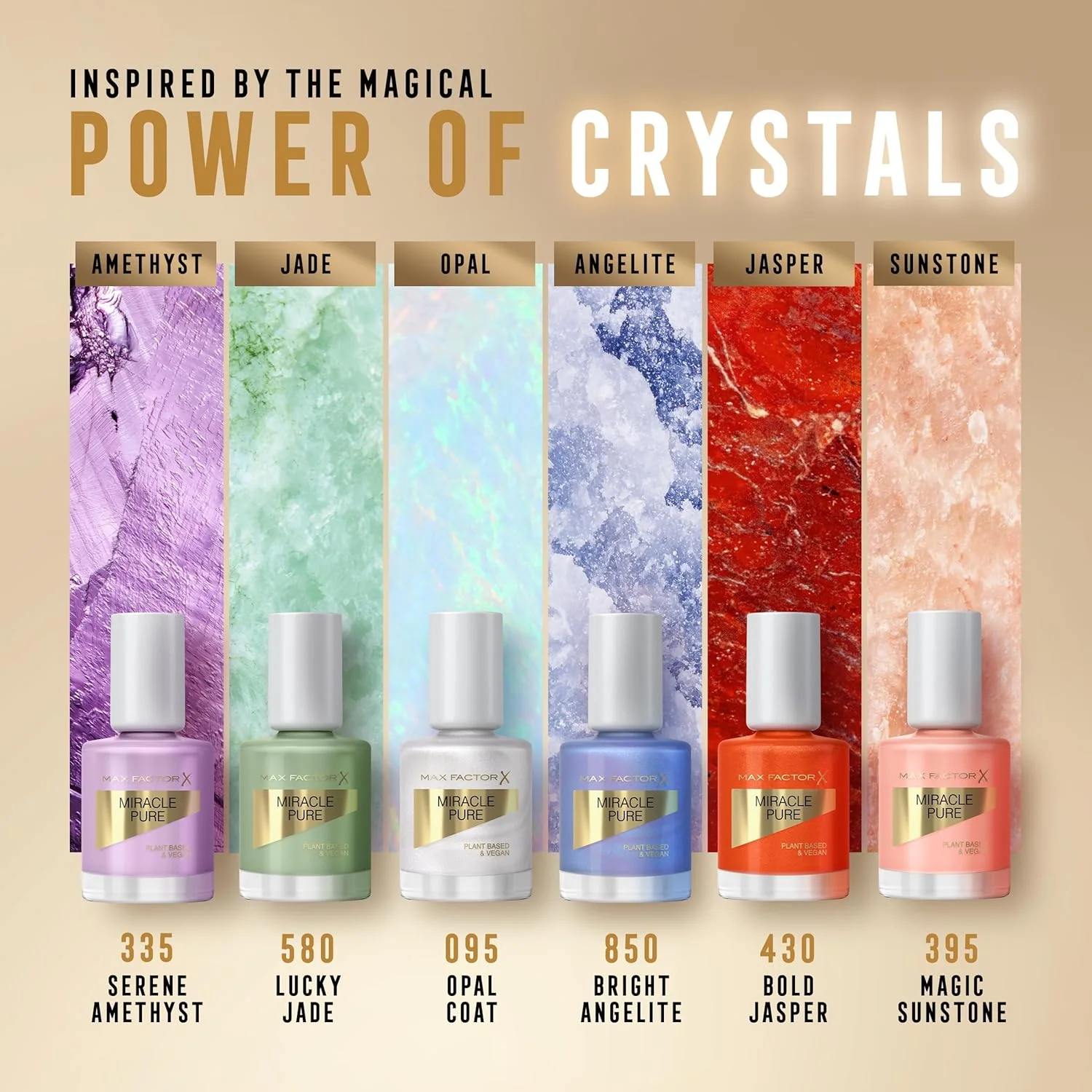 لاک ناخن میراکل پیور مکس فاکتور، آمتیست آرام، مجموعه کریستال شفابخش، فرمول گیاهی، وگان، درخشش بالا، خشک شدن بسیار سریع، ناخن های سالم به نظر رسیده، 12 میلی لیتر