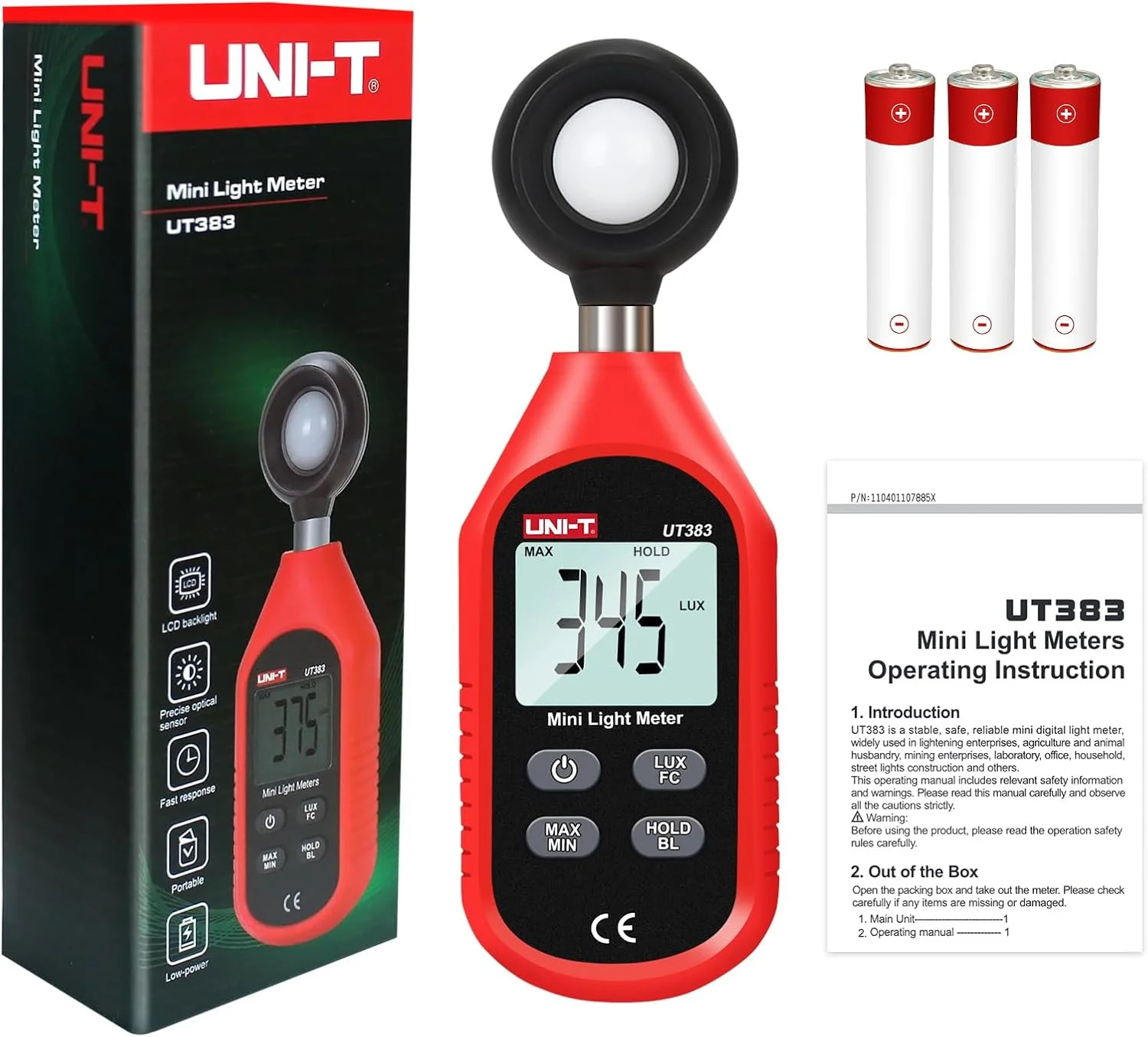 نورسنج دیجیتال UNI-T UT383، لوکس متر، لومن، محدوده 0 تا 199,900 لوکس (0 تا 18,500 FC)، فوت کندل، مناسب برای فیلم برداری، گیاهان، نورسنجی، اندازه گیری شدت روشنایی نورسنج دیجیتال UNI-T UT383، لوکس متر، لومن، محدوده 0 تا 199,900 لوکس (0 تا 18,500 FC)، فوت کندل، مناسب برای فیلم برداری، گیاهان، نورسنجی، اندازه گیری شدت روشنایی