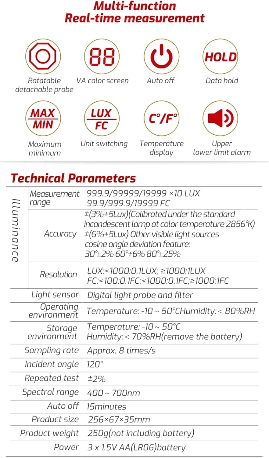 نورسنج دیجیتال یونیتی مدل TA632A، نورسنج دیجیتال کوچک، نورسنج دستی، روشنایی سنج، Pmeter Luxmeter، نورسنج 0-200000 لوکس نورسنج دیجیتال یونیتی مدل TA632A، نورسنج دیجیتال کوچک، نورسنج دستی، روشنایی سنج، Pmeter Luxmeter، نورسنج 0-200000 لوکس