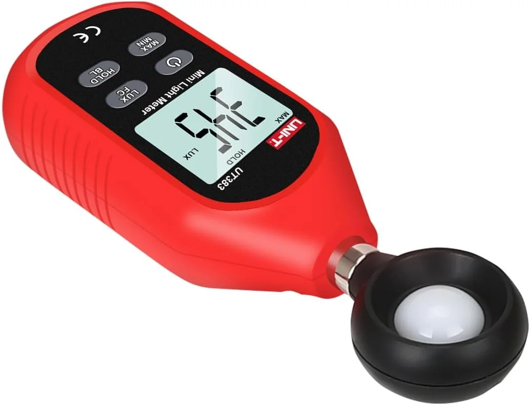 نورسنج دیجیتال UNI-T UT383، لوکس متر، لومن، محدوده 0 تا 199,900 لوکس (0 تا 18,500 FC)، فوت کندل، مناسب برای فیلم برداری، گیاهان، نورسنجی، اندازه گیری شدت روشنایی نورسنج دیجیتال UNI-T UT383، لوکس متر، لومن، محدوده 0 تا 199,900 لوکس (0 تا 18,500 FC)، فوت کندل، مناسب برای فیلم برداری، گیاهان، نورسنجی، اندازه گیری شدت روشنایی