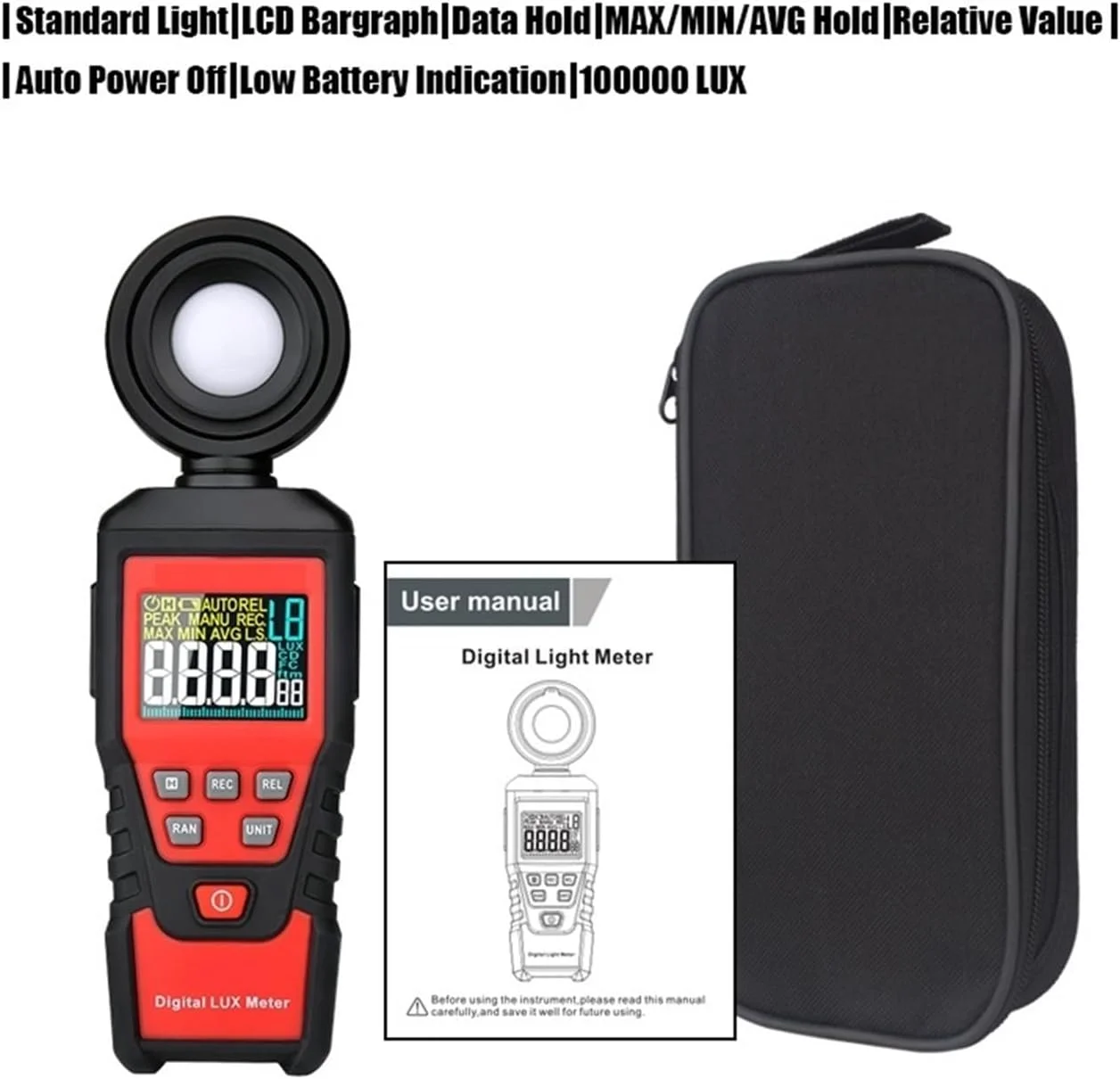 نورسنج، لوکس متر دیجیتال حرفه ای LED، نورسنج دستی، لوکس متر 100000LUX