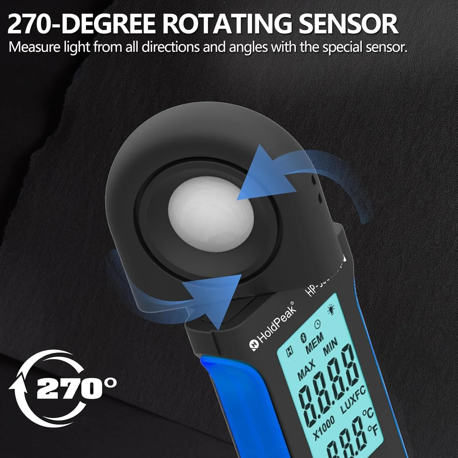 نورسنج دیجیتال H HOLDPEAK برای اندازه گیری روشنایی 400,000 لوکس 5000APP، دستگاه های اندازه گیری نور، پوزومتر دیجیتال قابل حمل، برای نور LED/گیاهان، چرخش 270 درجه، عملکرد APP نورسنج دیجیتال H HOLDPEAK برای اندازه گیری روشنایی 400,000 لوکس 5000APP، دستگاه های اندازه گیری نور، پوزومتر دیجیتال قابل حمل، برای نور LED/گیاهان، چرخش 270 درجه، عملکرد APP