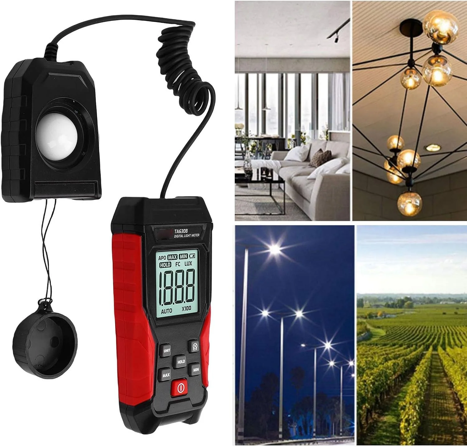 نورسنج دیجیتال RIZGHWOY، فوتومتر با صفحه نمایش LCD، قابلیت نگهداری داده، خاموش شدن خودکار برای عکاسی، گیاهان، نور LED نورسنج دیجیتال RIZGHWOY، فوتومتر با صفحه نمایش LCD، قابلیت نگهداری داده، خاموش شدن خودکار برای عکاسی، گیاهان، نور LED