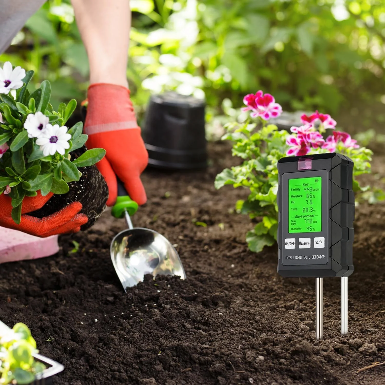 رطوبت سنج خاک Angju، رطوبت سنج دیجیتال 6 در 1، با قابلیت اندازه گیری pH، نور خورشید، دما، رطوبت، حاصلخیزی و رطوبت خاک، تستر خاک گیاه با صفحه نمایش LCD و پروب دوتایی، برای استفاده در باغ، چمن، مزرعه، داخل و خارج از منزل رطوبت سنج خاک Angju، رطوبت سنج دیجیتال 6 در 1، با قابلیت اندازه گیری pH، نور خورشید، دما، رطوبت، حاصلخیزی و رطوبت خاک، تستر خاک گیاه با صفحه نمایش LCD و پروب دوتایی، برای استفاده در باغ، چمن، مزرعه، داخل و خارج از منزل