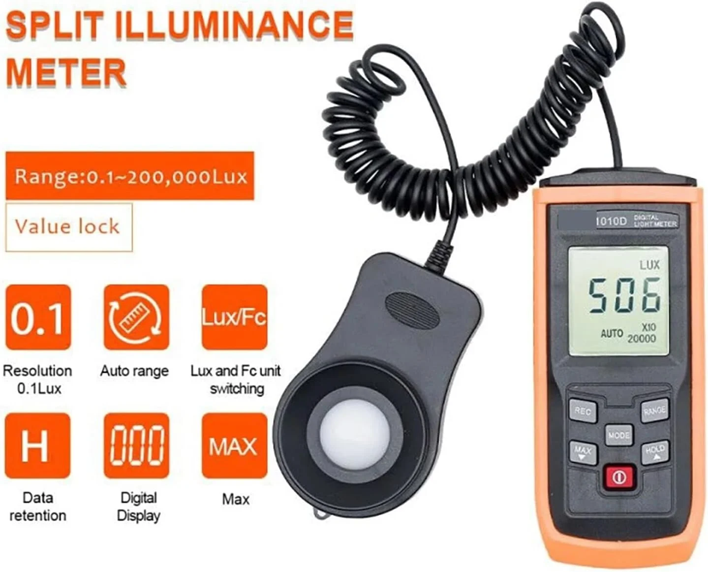 نورسنج دیجیتال دستی LCD Fotometro عکاسی لومینومتر حداکثر حداقل 0-200000 LUX فوتومتر تستر روشنایی luxometro، قرائت های دقیق نورسنج دیجیتال دستی LCD Fotometro عکاسی لومینومتر حداکثر حداقل 0-200000 LUX فوتومتر تستر روشنایی luxometro، قرائت های دقیق