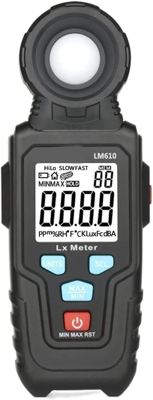 نورسنج دیجیتال 100,000 لوکس، نورسنج دیجیتال دستی، دماسنج محیط، مناسب برای اتاق، سوپرمارکت، مزرعه، حسگر نور محیطی شرکت، قرائت دقیق نورسنج دیجیتال 100,000 لوکس، نورسنج دیجیتال دستی، دماسنج محیط، مناسب برای اتاق، سوپرمارکت، مزرعه، حسگر نور محیطی شرکت، قرائت دقیق