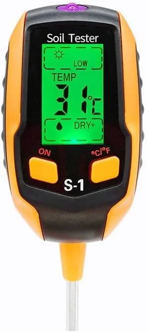 دستگاه 4 در 1 سنجش رطوبت خاک، دما، PH، شدت نور خورشید و رطوبت محیط با صفحه نمایش LCD و نور پس زمینه، مناسب برای باغبانی، کشاورزی و گیاهان فضای باز دستگاه 4 در 1 سنجش رطوبت خاک، دما، PH، شدت نور خورشید و رطوبت محیط با صفحه نمایش LCD و نور پس زمینه، مناسب برای باغبانی، کشاورزی و گیاهان فضای باز
