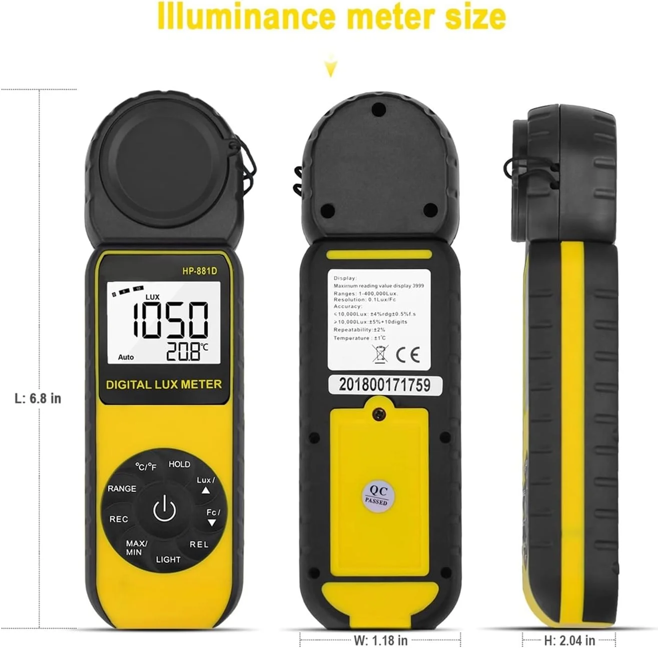نورسنج، نورسنج عکاسی دیجیتال، نورسنج یکپارچه، نورسنج لوکس/Fc، تستر محیطی