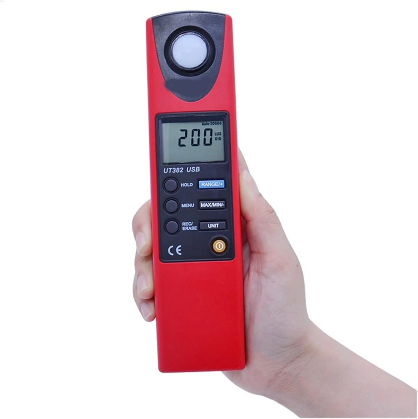 نورسنج UT382، 20-20000 لوکس لومن نورسنج دیجیتال، ابزار اندازه گیری USB، نورسنج دیجیتال دستی سنجش دمای محیط