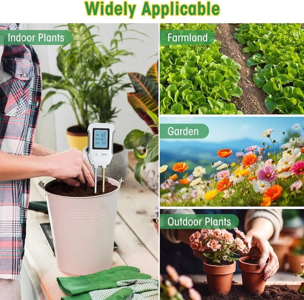 HASTHIP® خاک سنج 5 در 1 با دو پروب، خاک سنج برای حاصلخیزی خاک/رطوبت/دما/pH/نور خورشید/خاک سنج دیجیتال LCD برای رطوبت خاک، خاک سنج کشاورزی دقیق (بدون باتری) HASTHIP® خاک سنج 5 در 1 با دو پروب، خاک سنج برای حاصلخیزی خاک/رطوبت/دما/pH/نور خورشید/خاک سنج دیجیتال LCD برای رطوبت خاک، خاک سنج کشاورزی دقیق (بدون باتری)