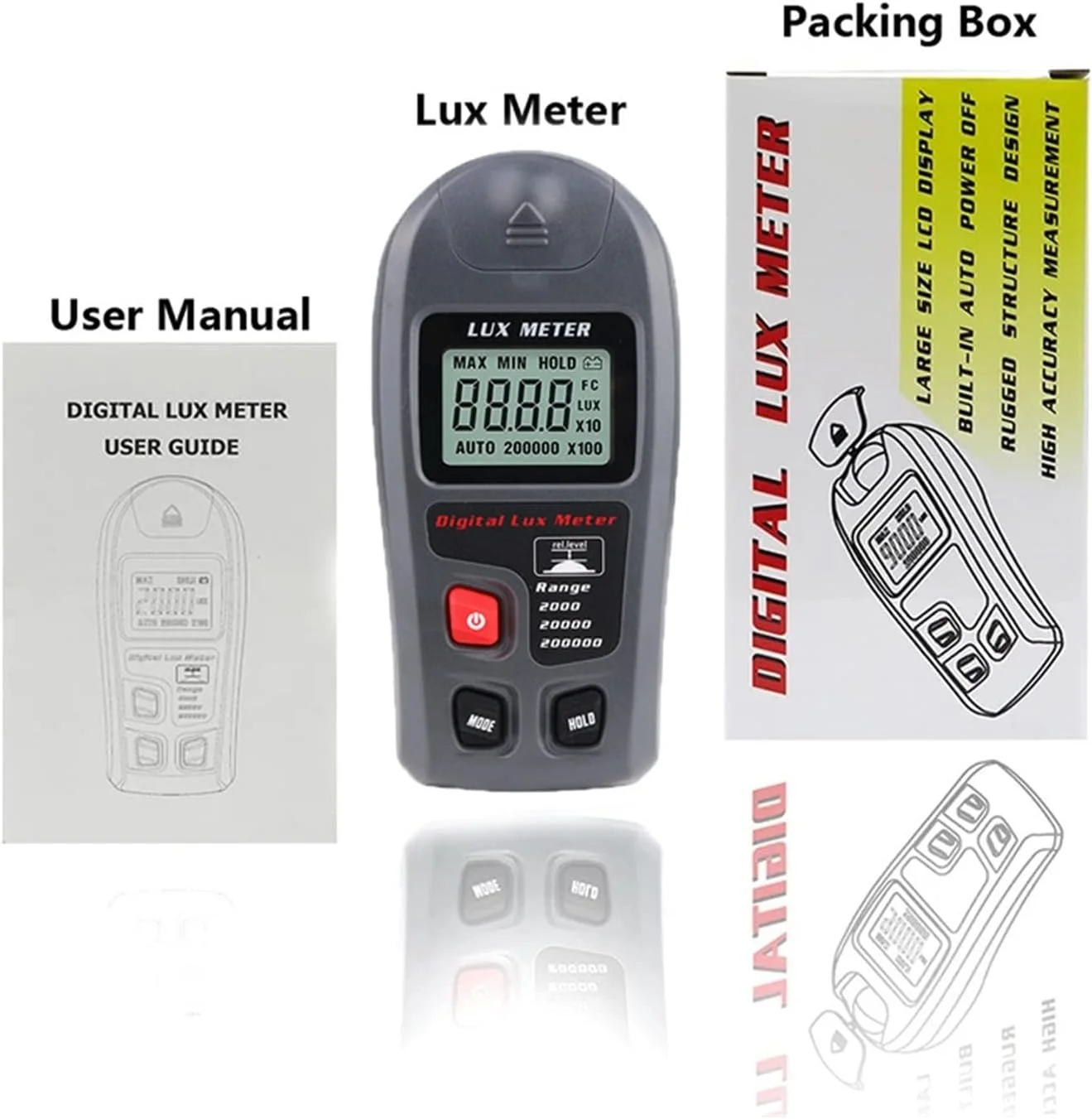 نور سنج دستی HOKVJ، تستر نور، نور سنج تست محیطی با محدوده 0 تا 200,000 لوکس، طراحی جیبی، روشنایی سنج دیجیتال، دماسنج محیطی دستی برای تست فوتومتریک، UV نور سنج دستی HOKVJ، تستر نور، نور سنج تست محیطی با محدوده 0 تا 200,000 لوکس، طراحی جیبی، روشنایی سنج دیجیتال، دماسنج محیطی دستی برای تست فوتومتریک، UV