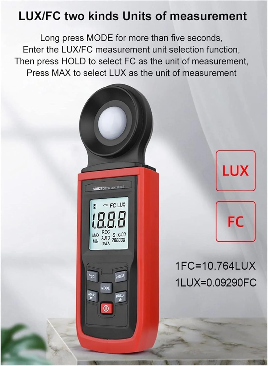 نورسنج دیجیتال LZFuiop با صفحه نمایش LCD و بلوتوث، نورسنج دیجیتال دستی، ابزار اندازه گیری دمای محیط مناسب برای خانه، مزرعه، استیج نورسنج دیجیتال LZFuiop با صفحه نمایش LCD و بلوتوث، نورسنج دیجیتال دستی، ابزار اندازه گیری دمای محیط مناسب برای خانه، مزرعه، استیج
