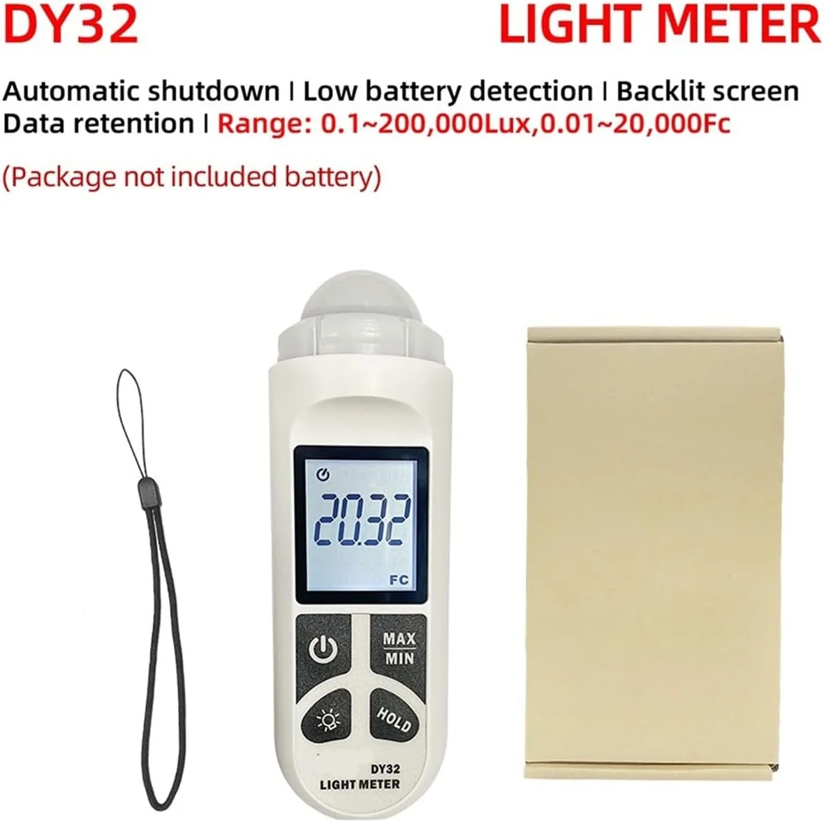 نورسنج دیجیتال دستی SilteD، 200,000 LUX، نورسنج عکاسی دیجیتال، نورسنج یکپارچه، نورسنج لوکس/Fc، تستر محیطی نور